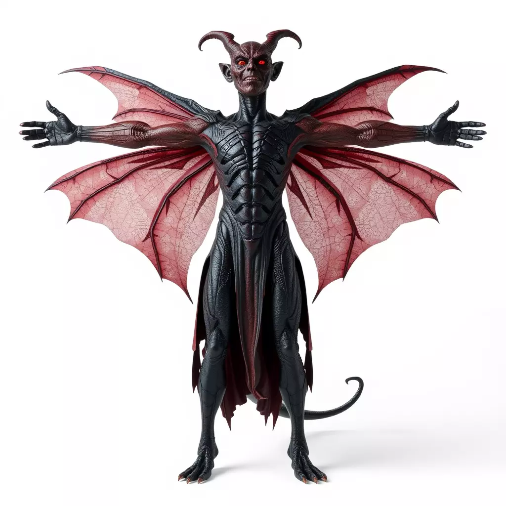 Demonic Creature Model Pack with Wings and Horns Low-poly 3D model_3