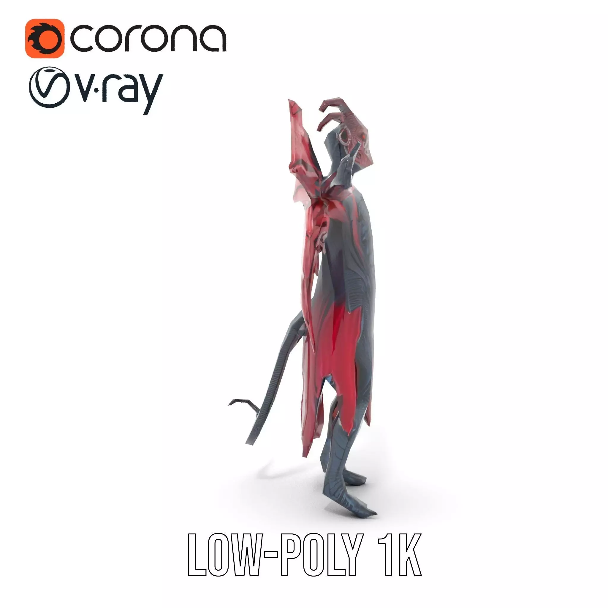 Demonic Creature Model Pack with Wings and Horns Low-poly 3D model_26