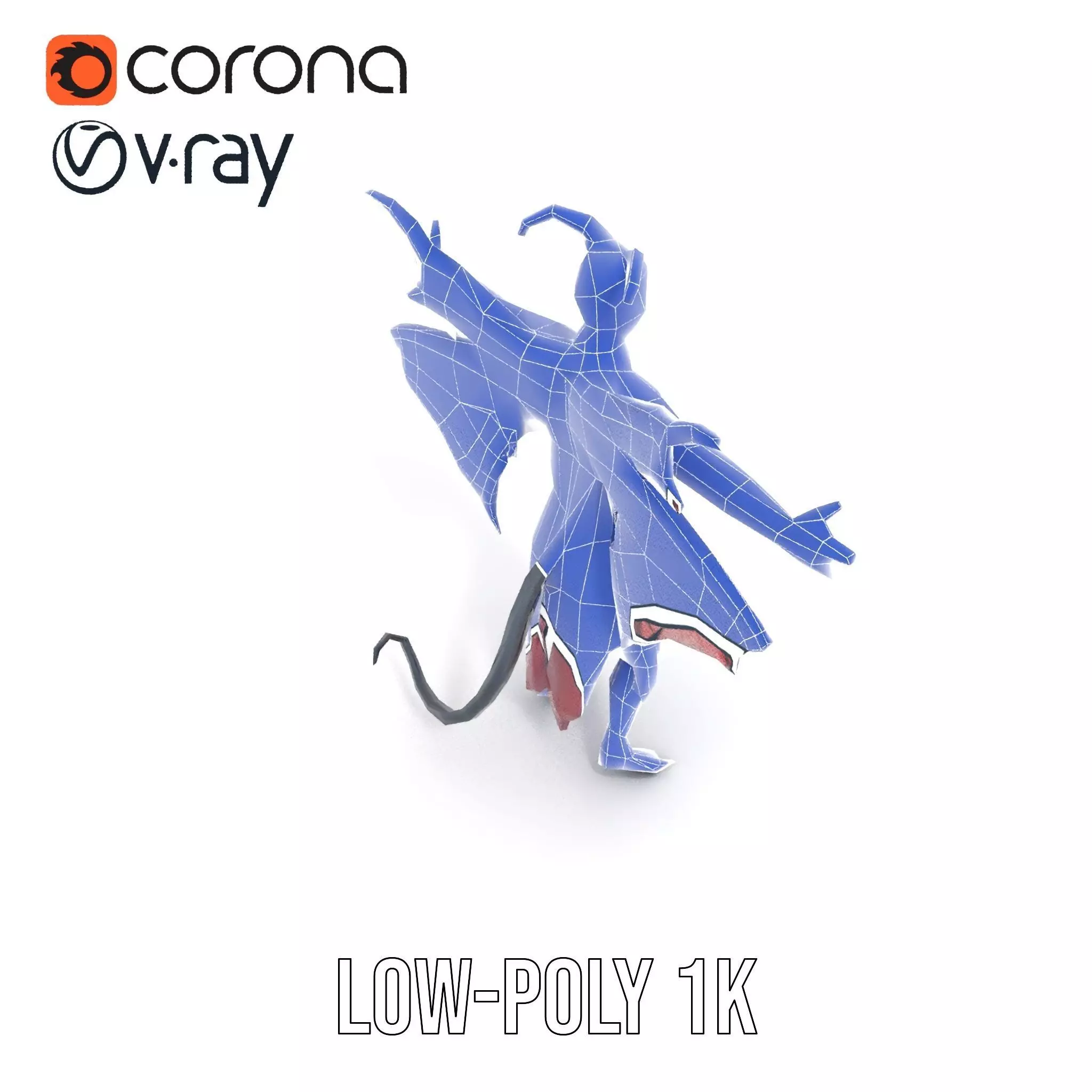 Demonic Creature Model Pack with Wings and Horns Low-poly 3D model_17