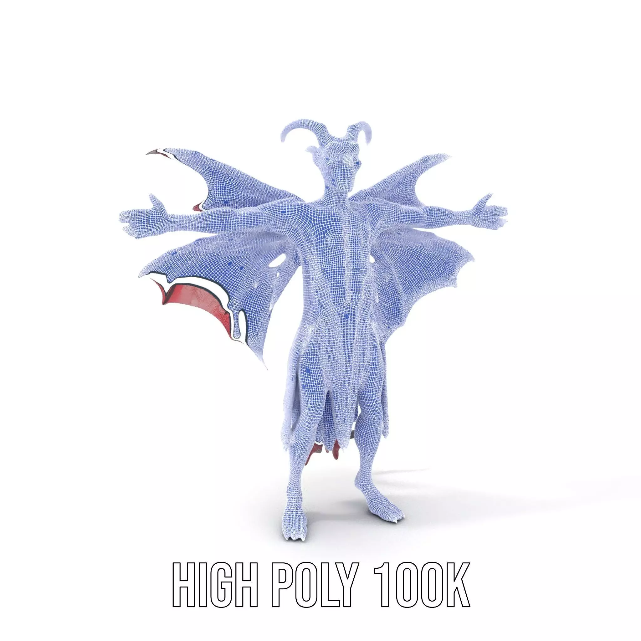 Demonic Creature Model Pack with Wings and Horns Low-poly 3D model_5