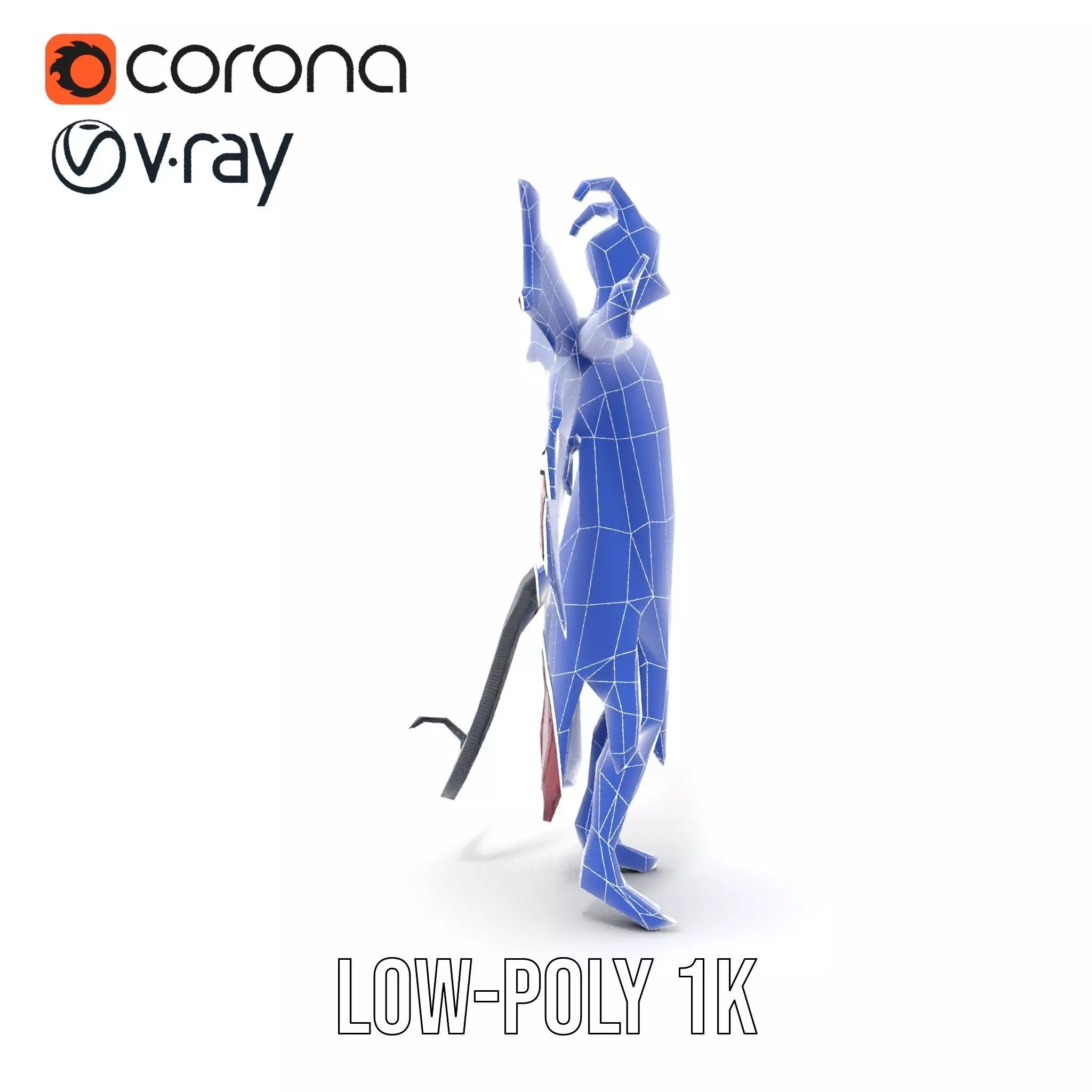 Demonic Creature Model Pack with Wings and Horns Low-poly 3D model_29