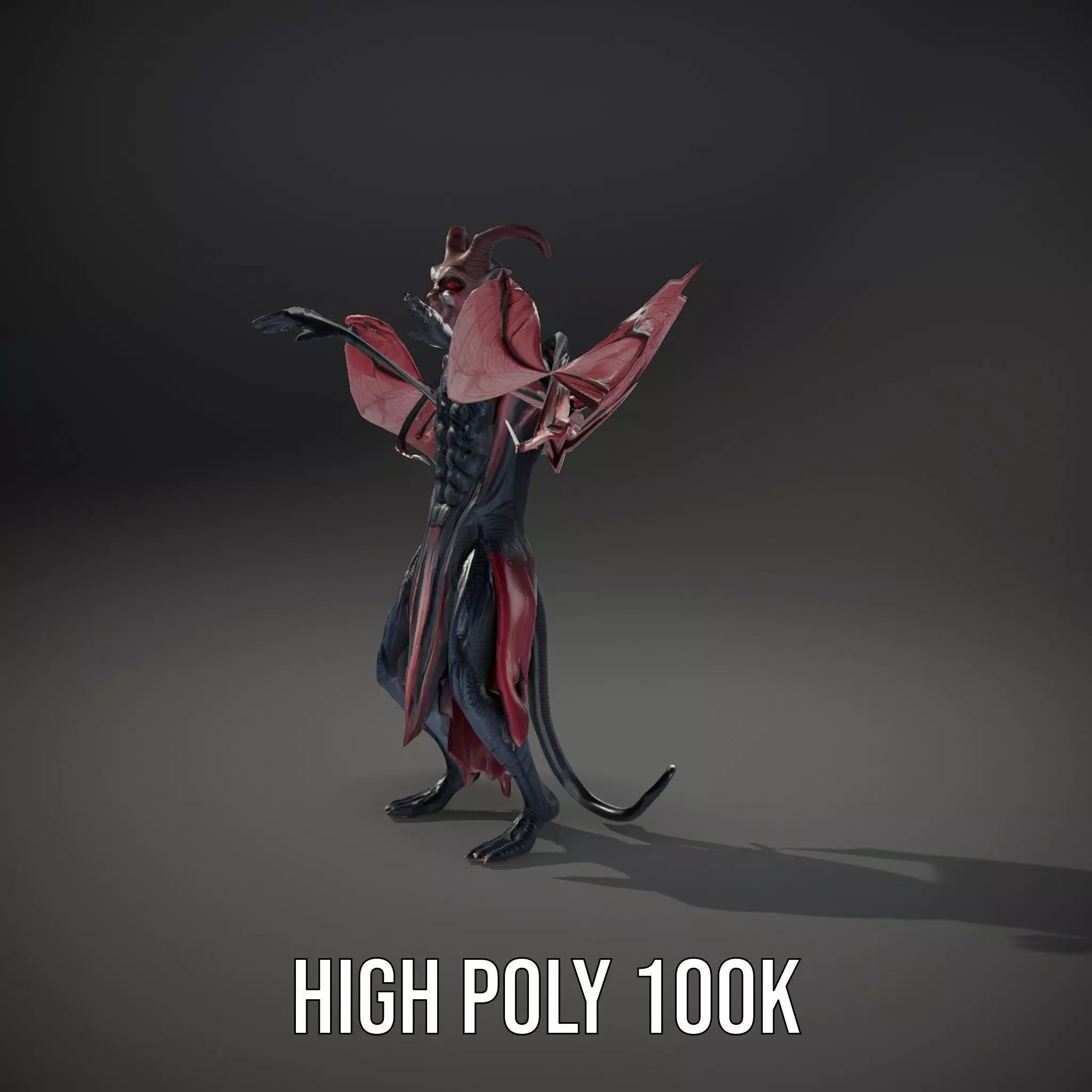 Demonic Creature Model Pack with Wings and Horns Low-poly 3D model_35