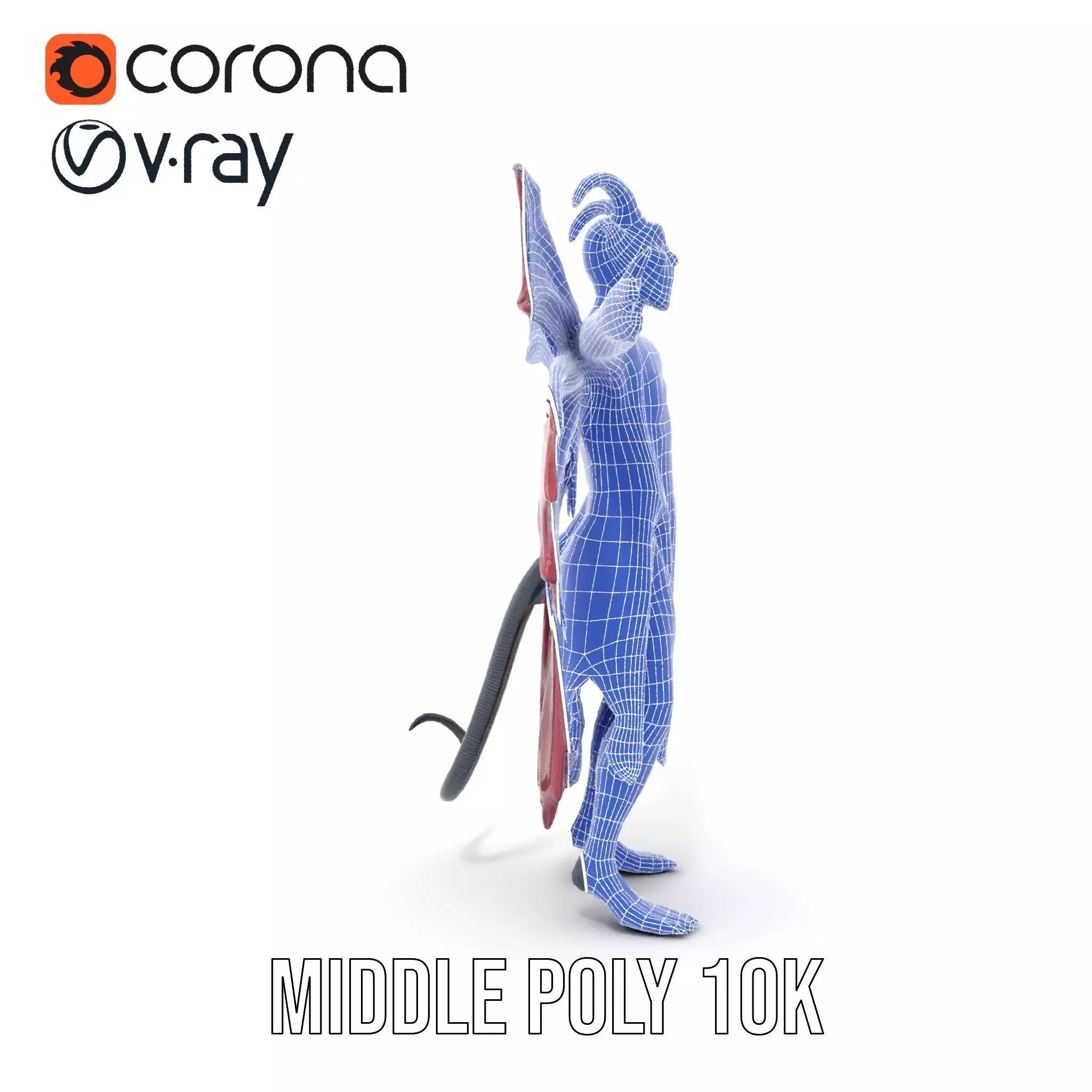 Demonic Creature Model Pack with Wings and Horns Low-poly 3D model_22