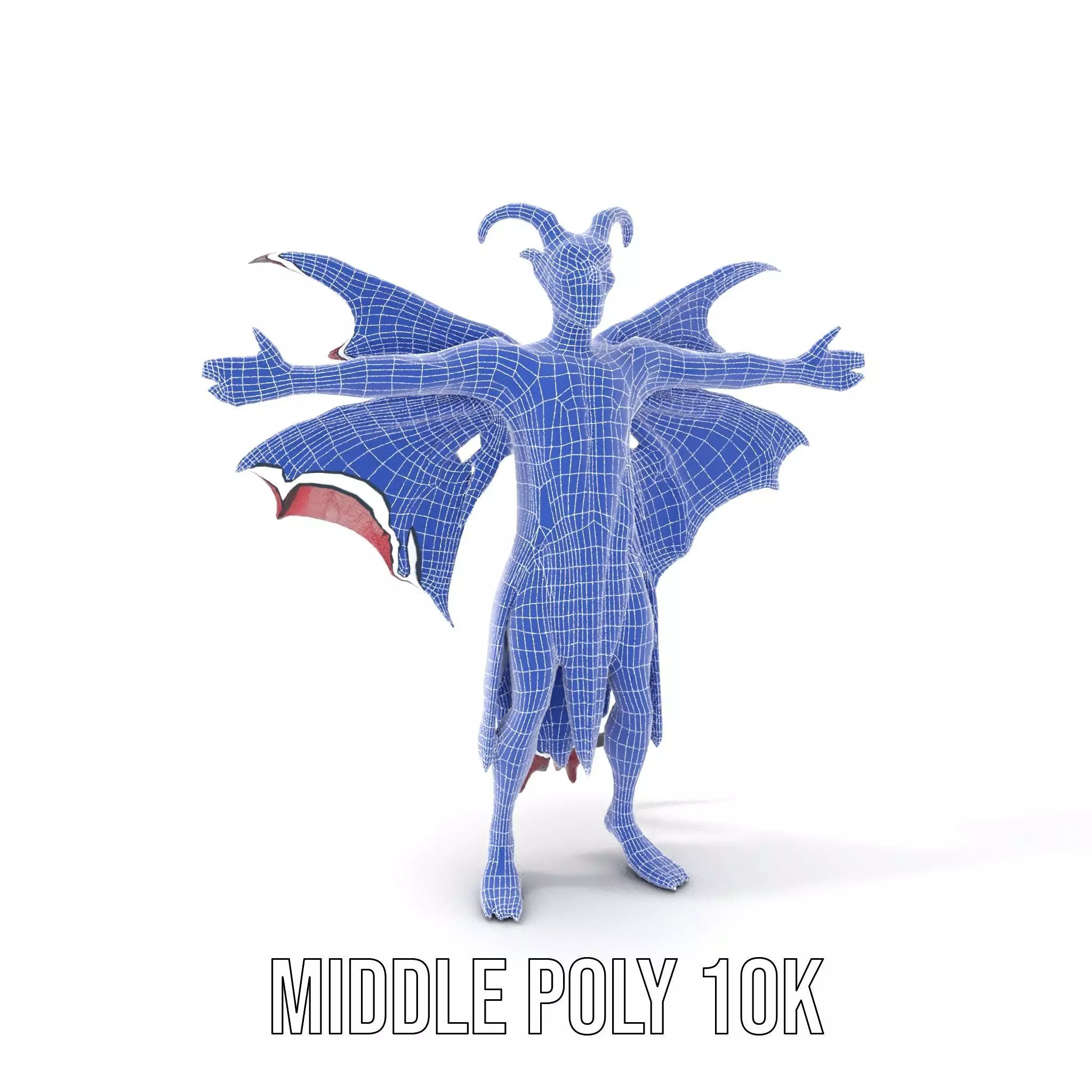 Demonic Creature Model Pack with Wings and Horns Low-poly 3D model_19