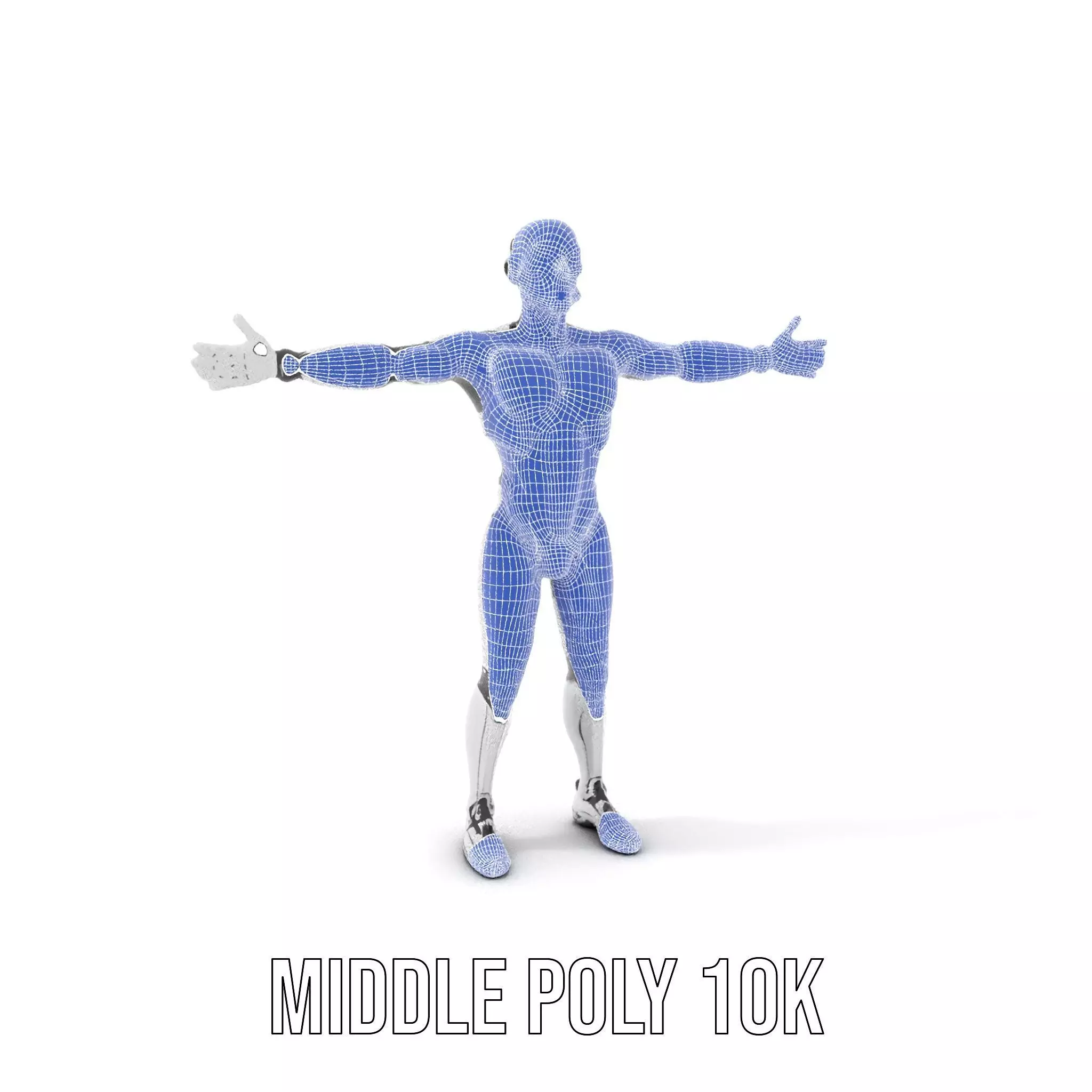 Futuristic Humanoid Robot Character Model Pack Low-poly 3D model_12