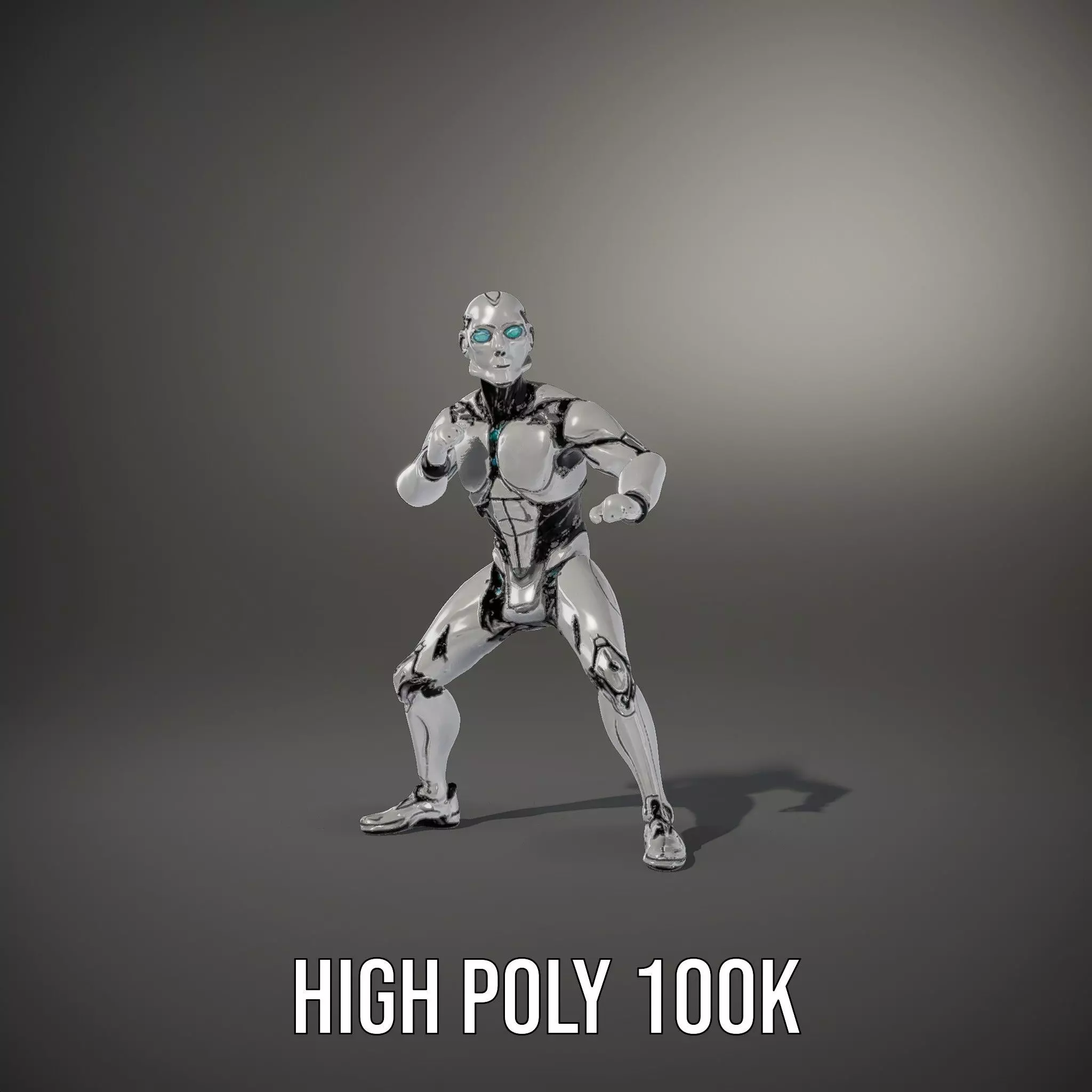 Futuristic Humanoid Robot Character Model Pack Low-poly 3D model_26