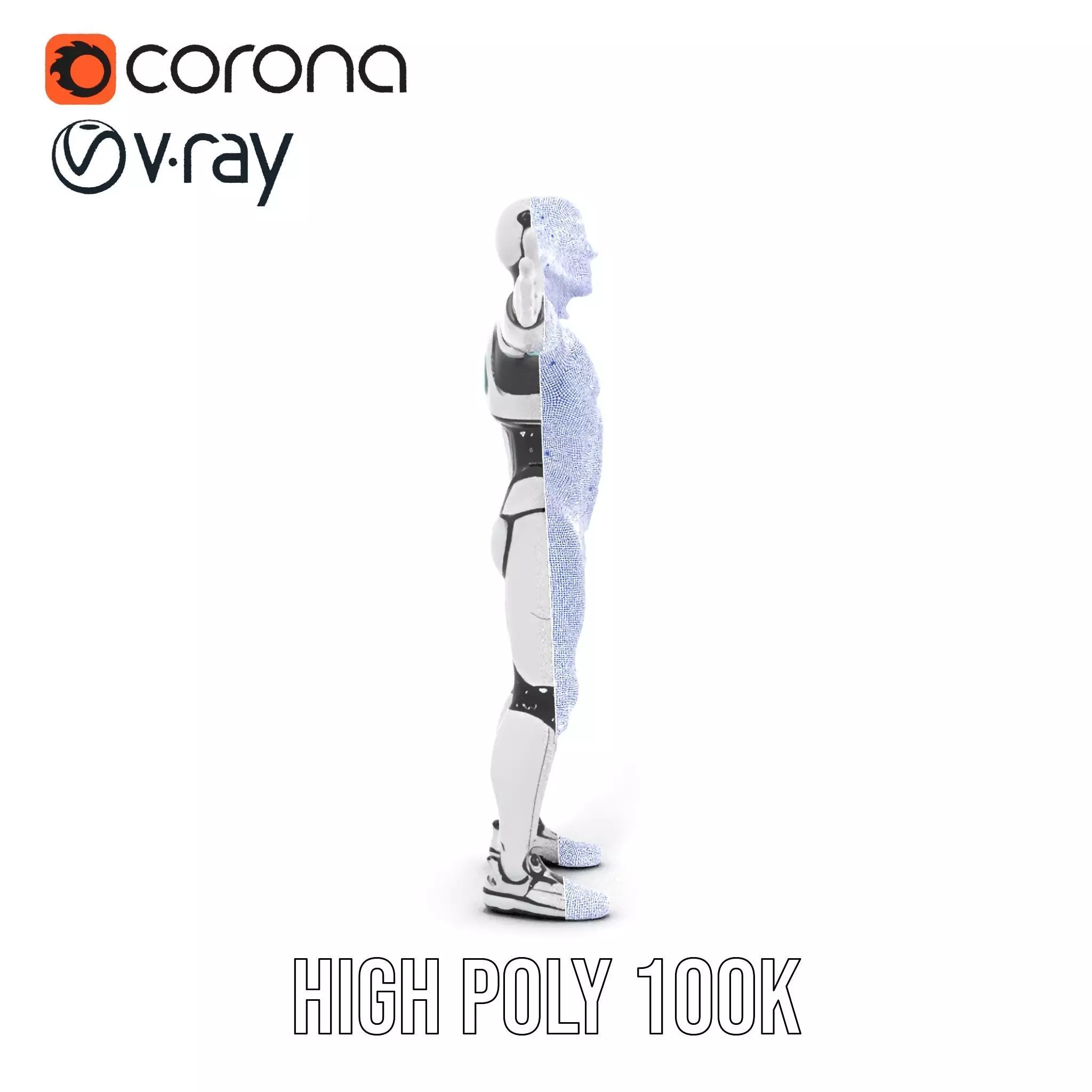 Futuristic Humanoid Robot Character Model Pack Low-poly 3D model_34