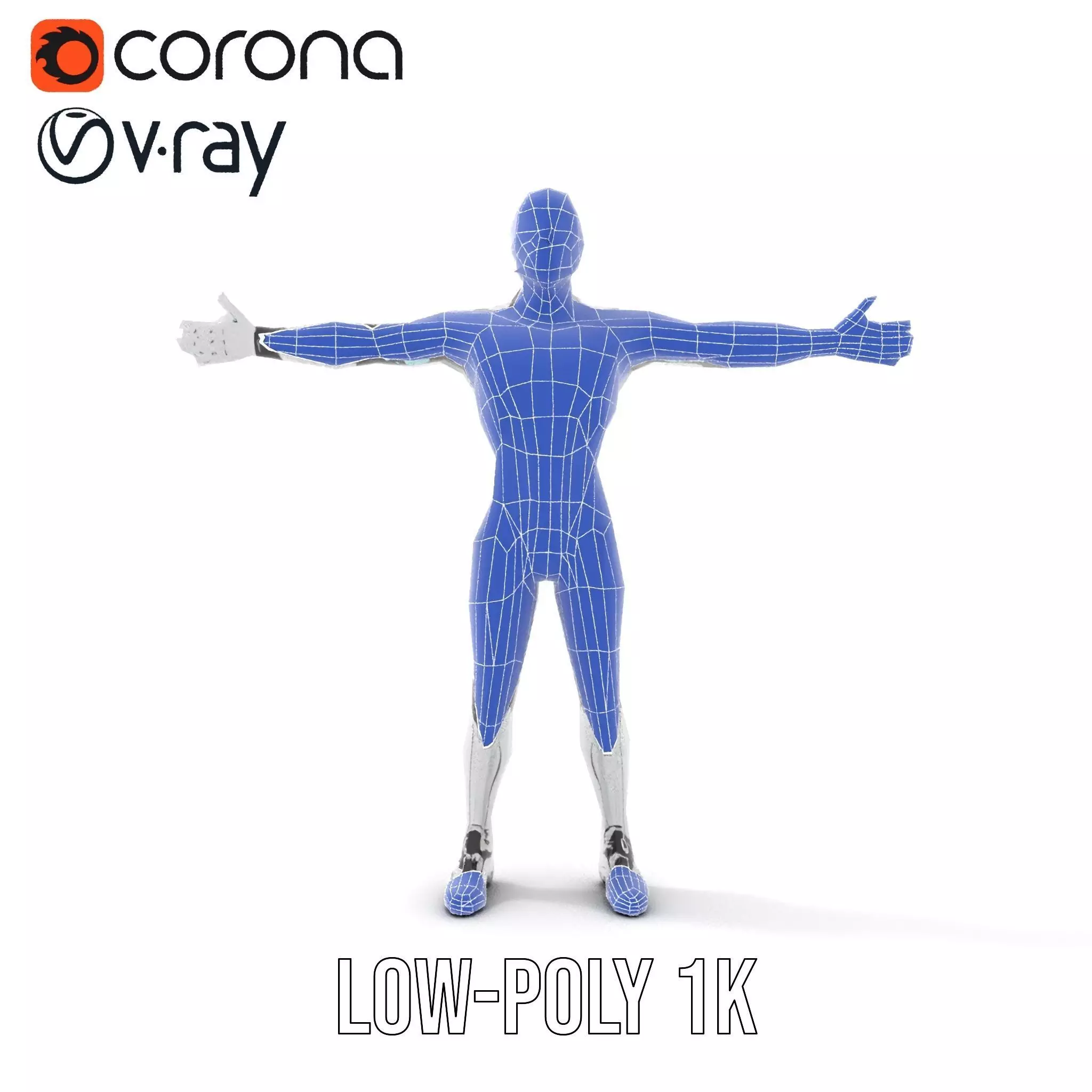 Futuristic Humanoid Robot Character Model Pack Low-poly 3D model_28