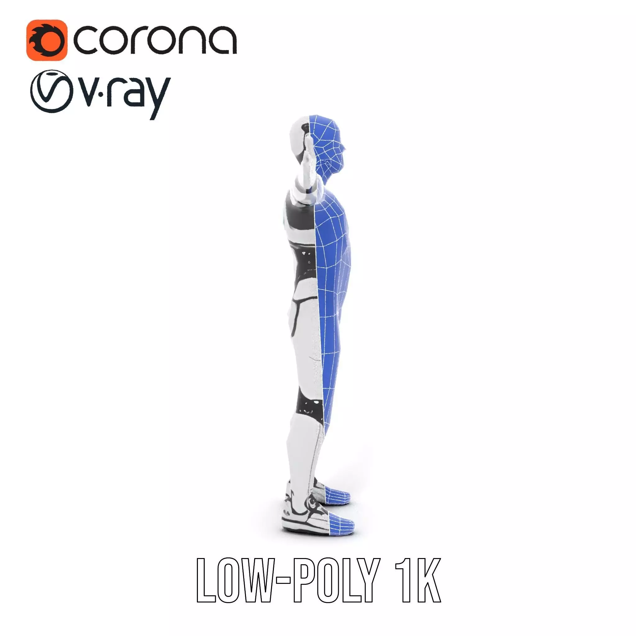 Futuristic Humanoid Robot Character Model Pack Low-poly 3D model_31