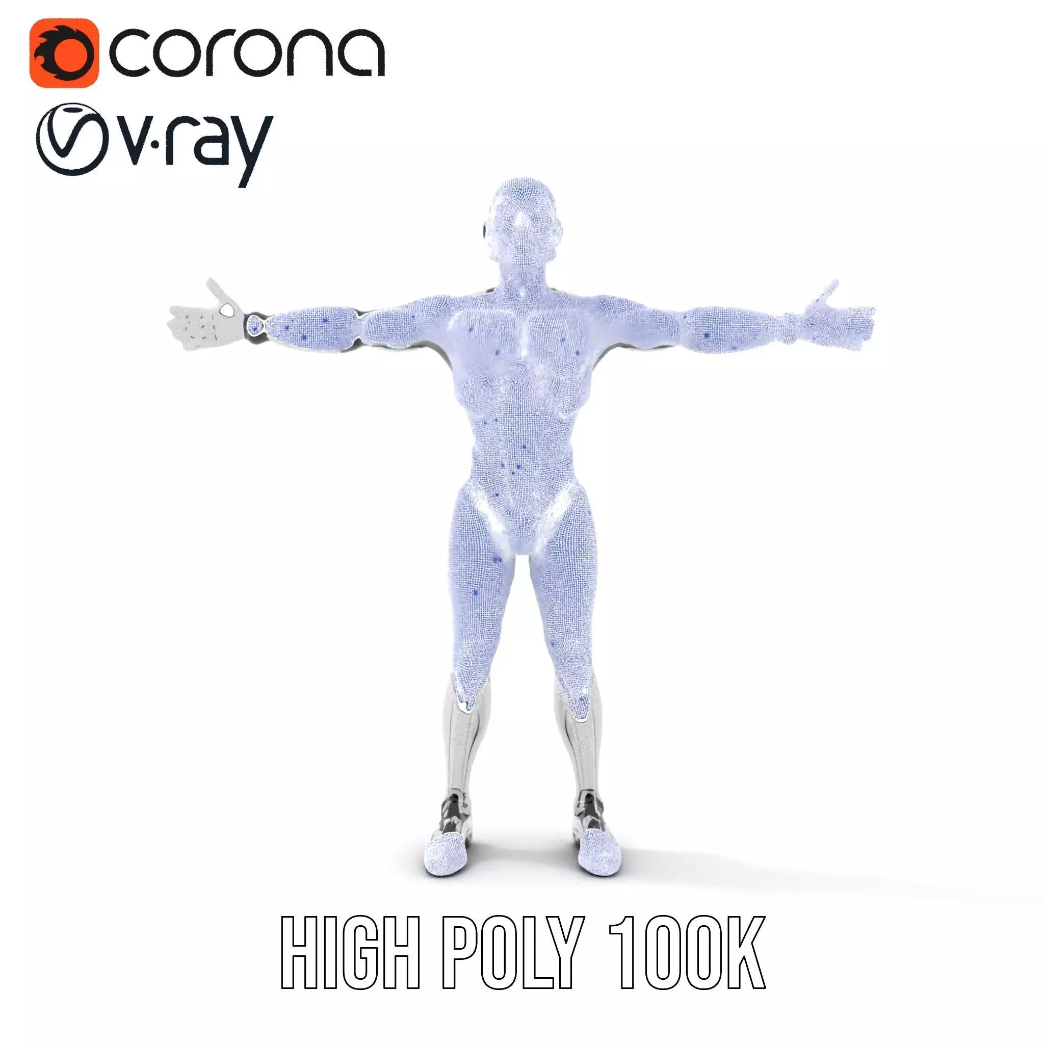 Futuristic Humanoid Robot Character Model Pack Low-poly 3D model_29