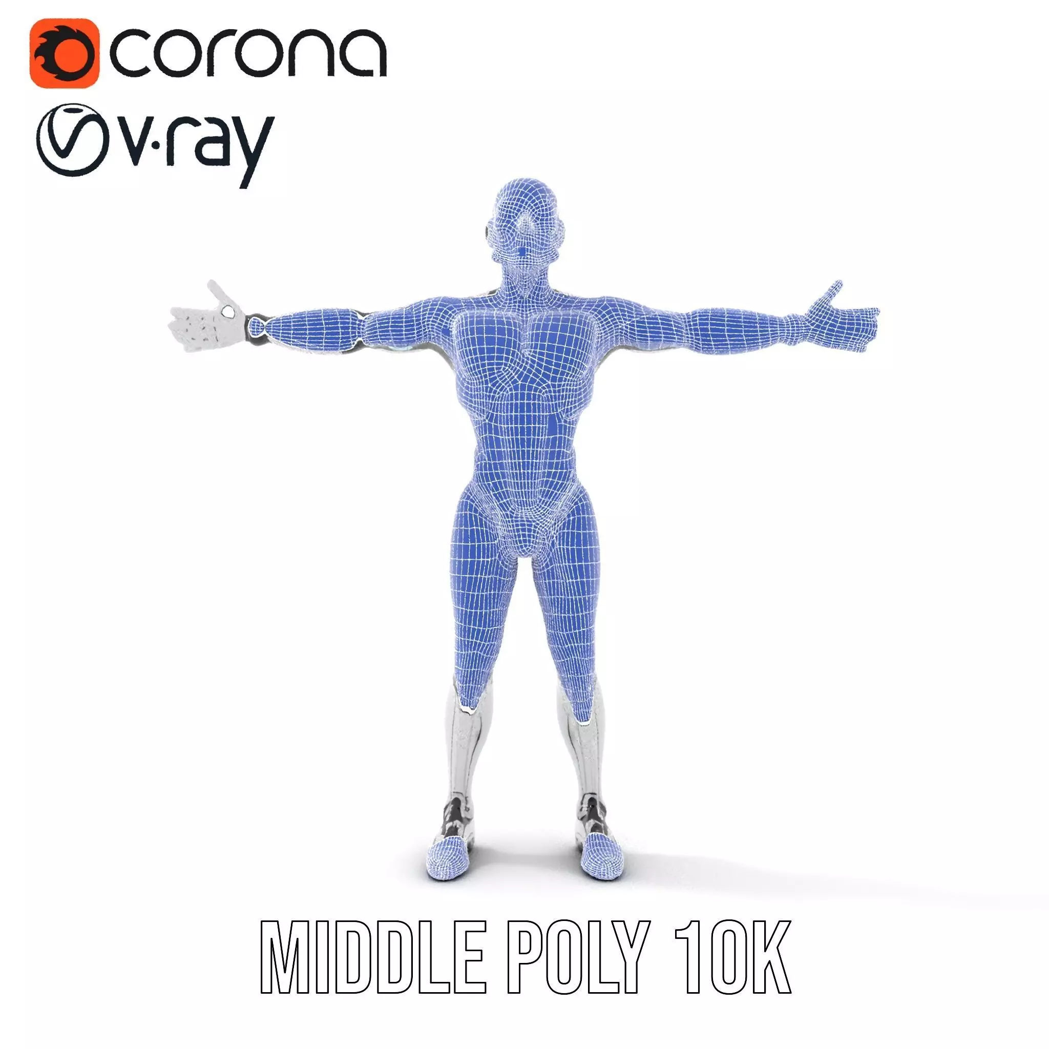 Futuristic Humanoid Robot Character Model Pack Low-poly 3D model_30