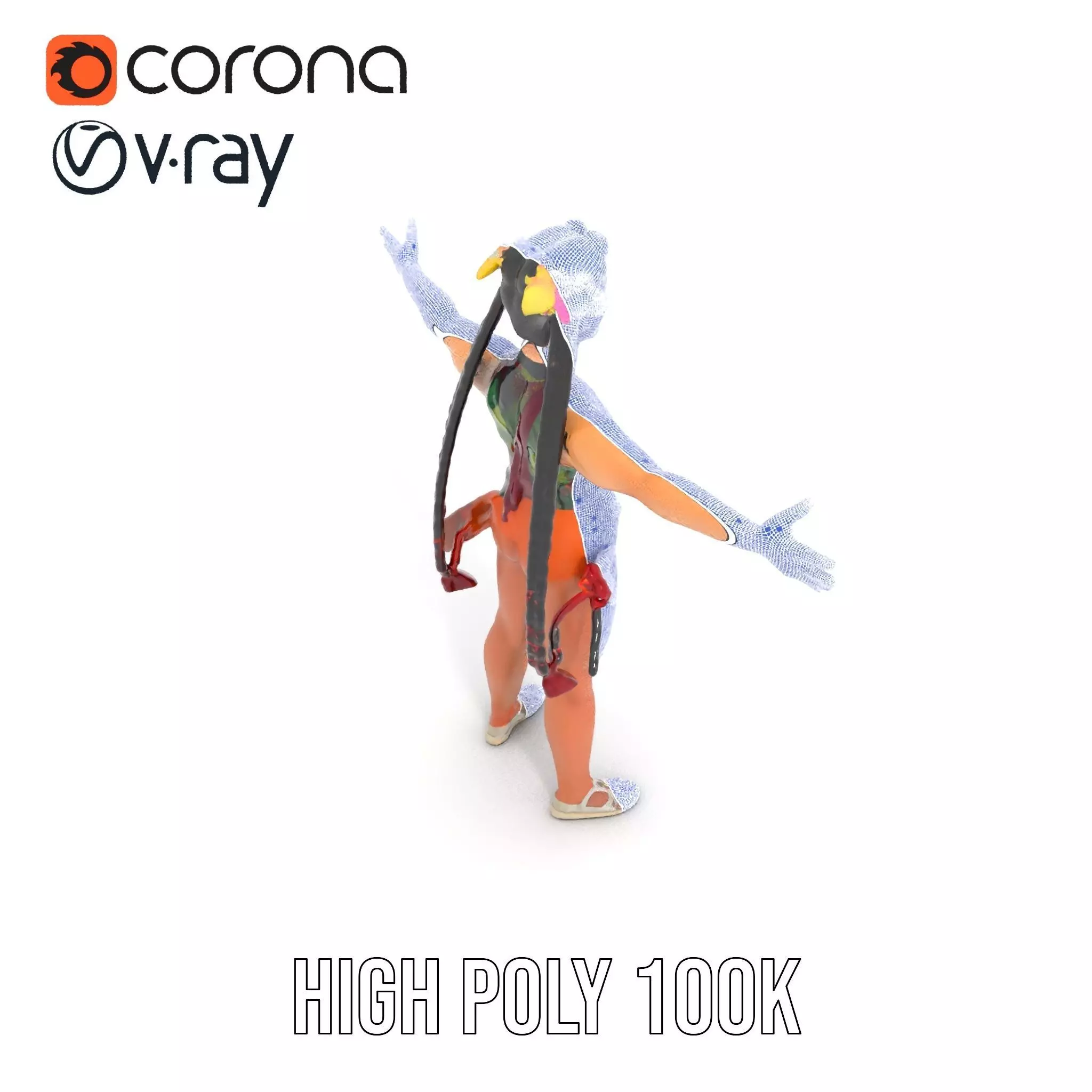 Traditional Costume Character Model Pack Low-poly 3D model_33