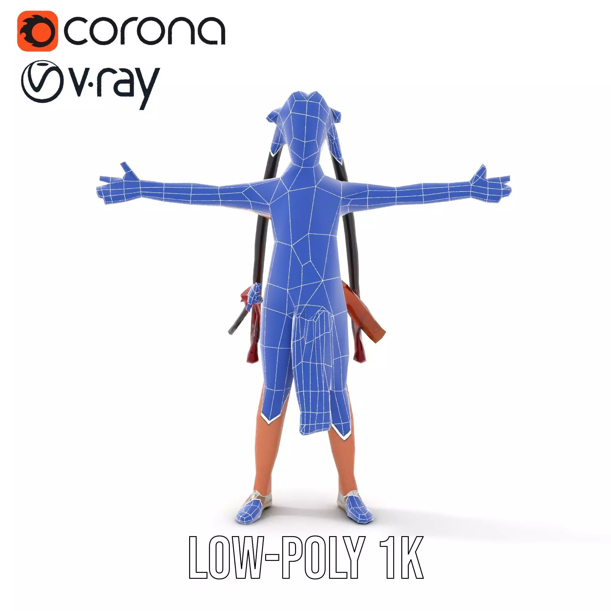 Traditional Costume Character Model Pack Low-poly 3D model_22