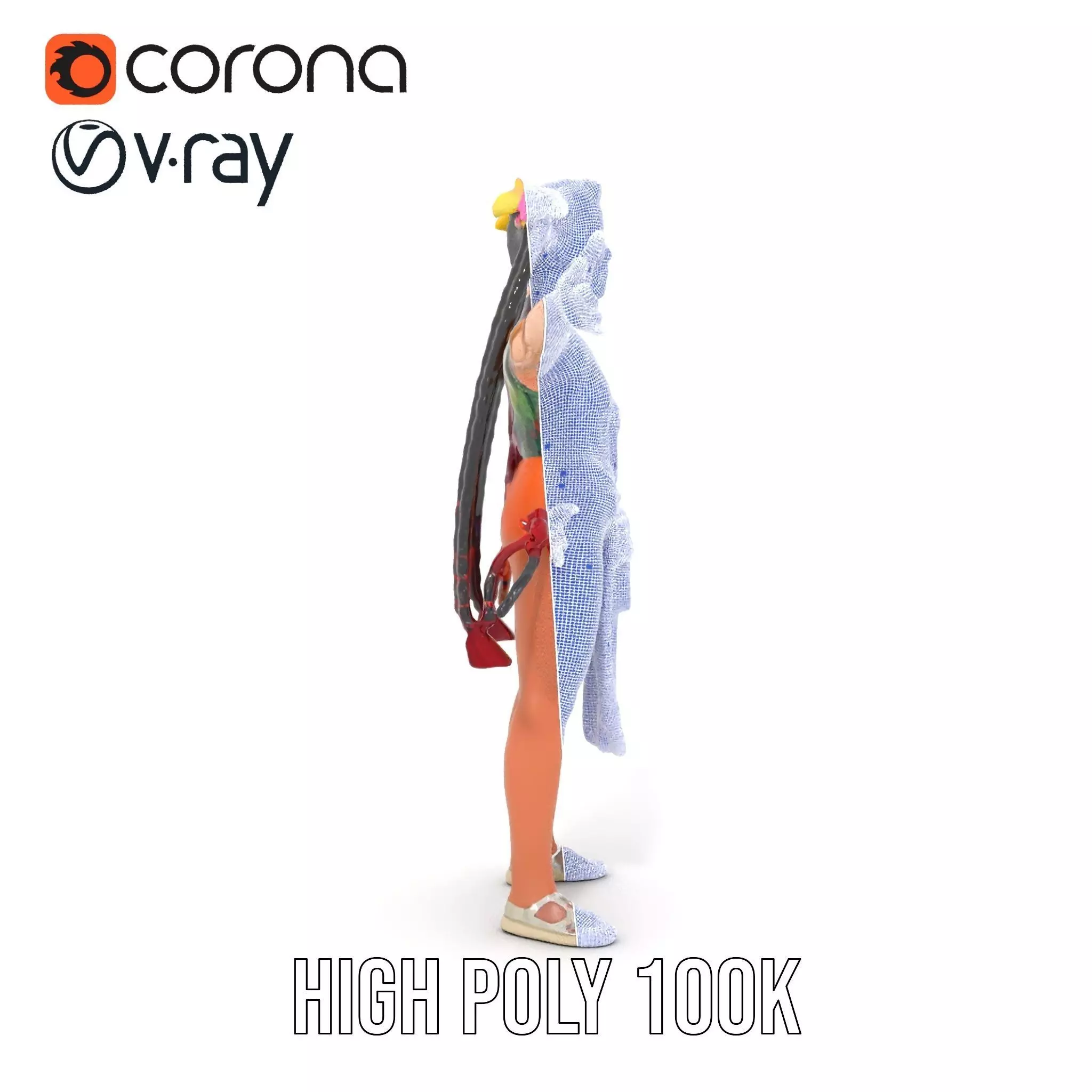 Traditional Costume Character Model Pack Low-poly 3D model_32