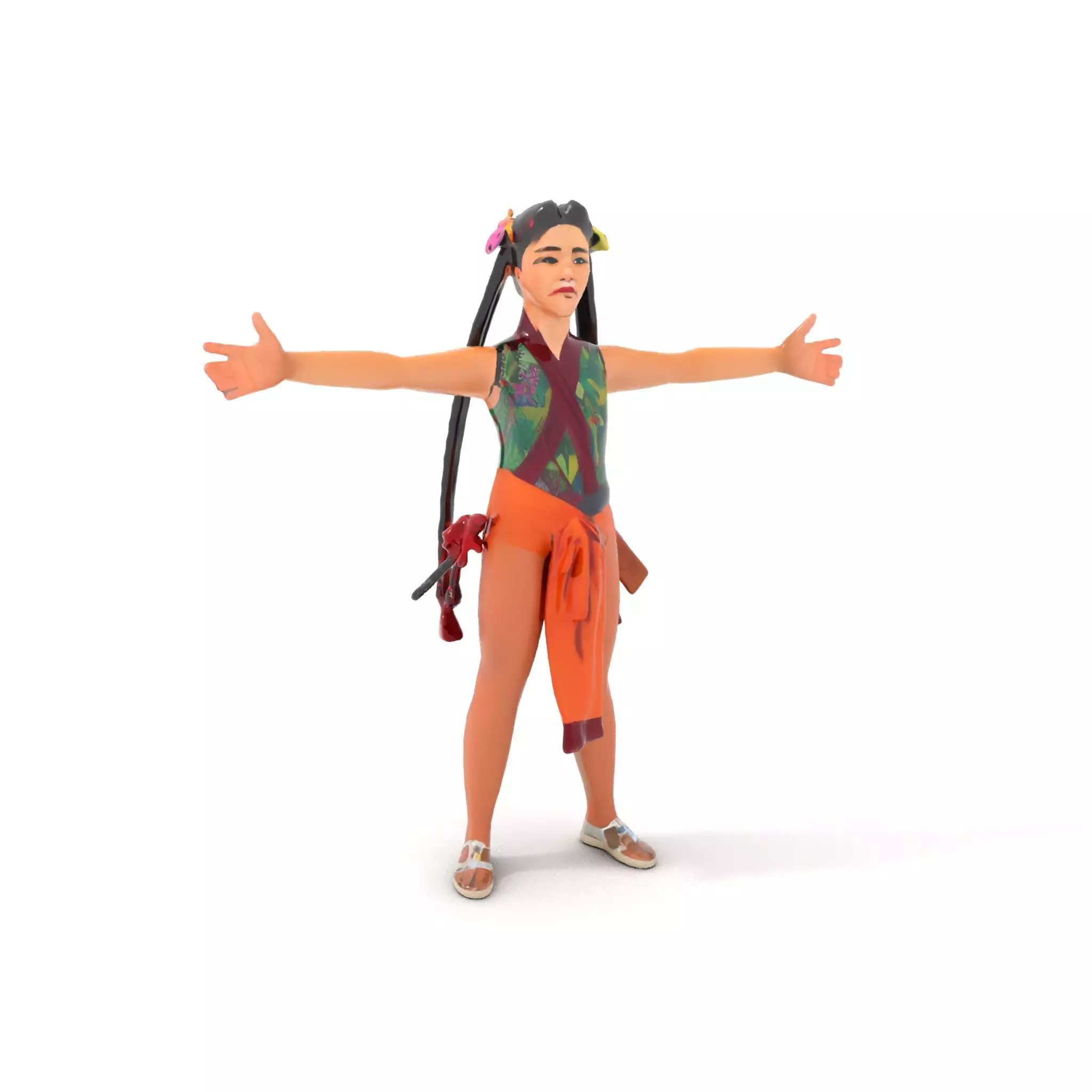 Traditional Costume Character Model Pack Low-poly 3D model_6