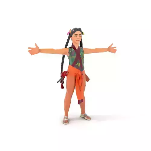 Traditional Costume Character Model Pack Low-poly 3D model