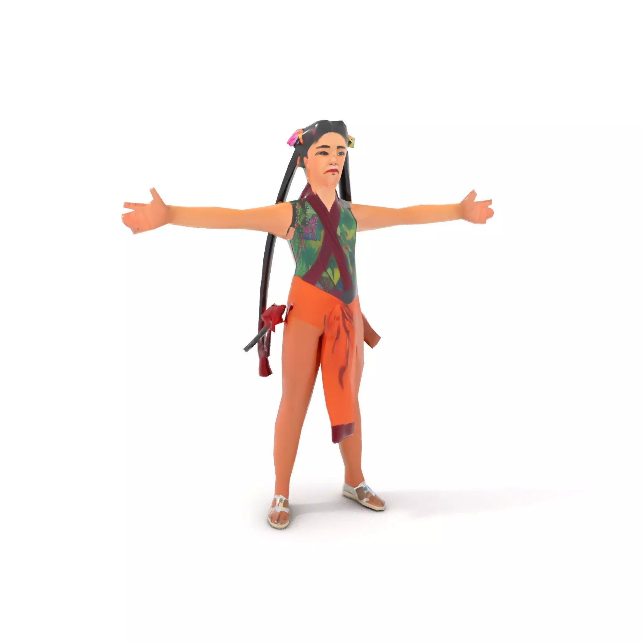 Traditional Costume Character Model Pack Low-poly 3D model_8