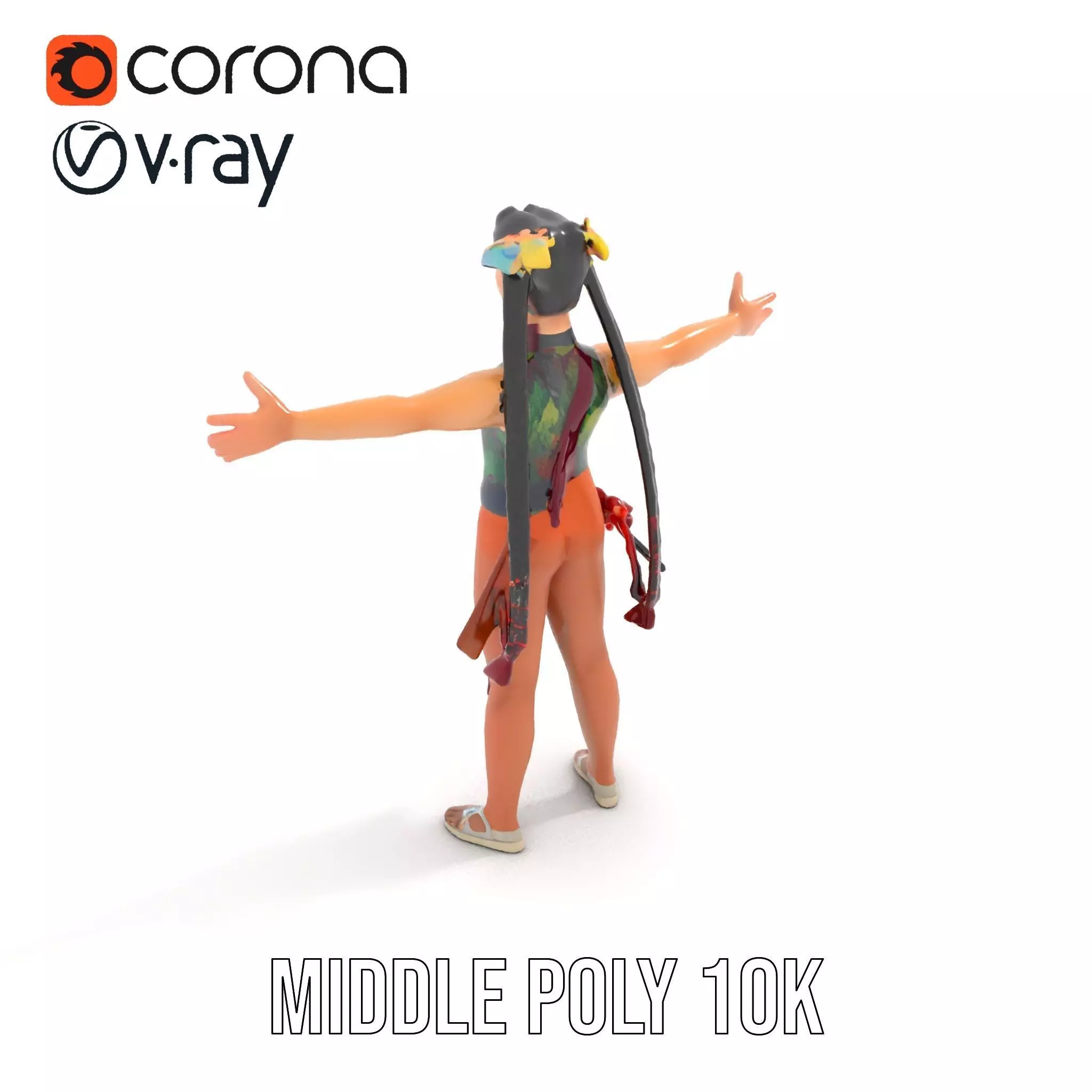 Traditional Costume Character Model Pack Low-poly 3D model_19