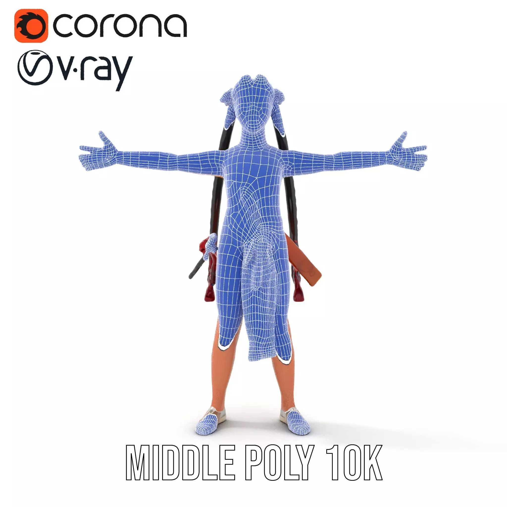 Traditional Costume Character Model Pack Low-poly 3D model_26