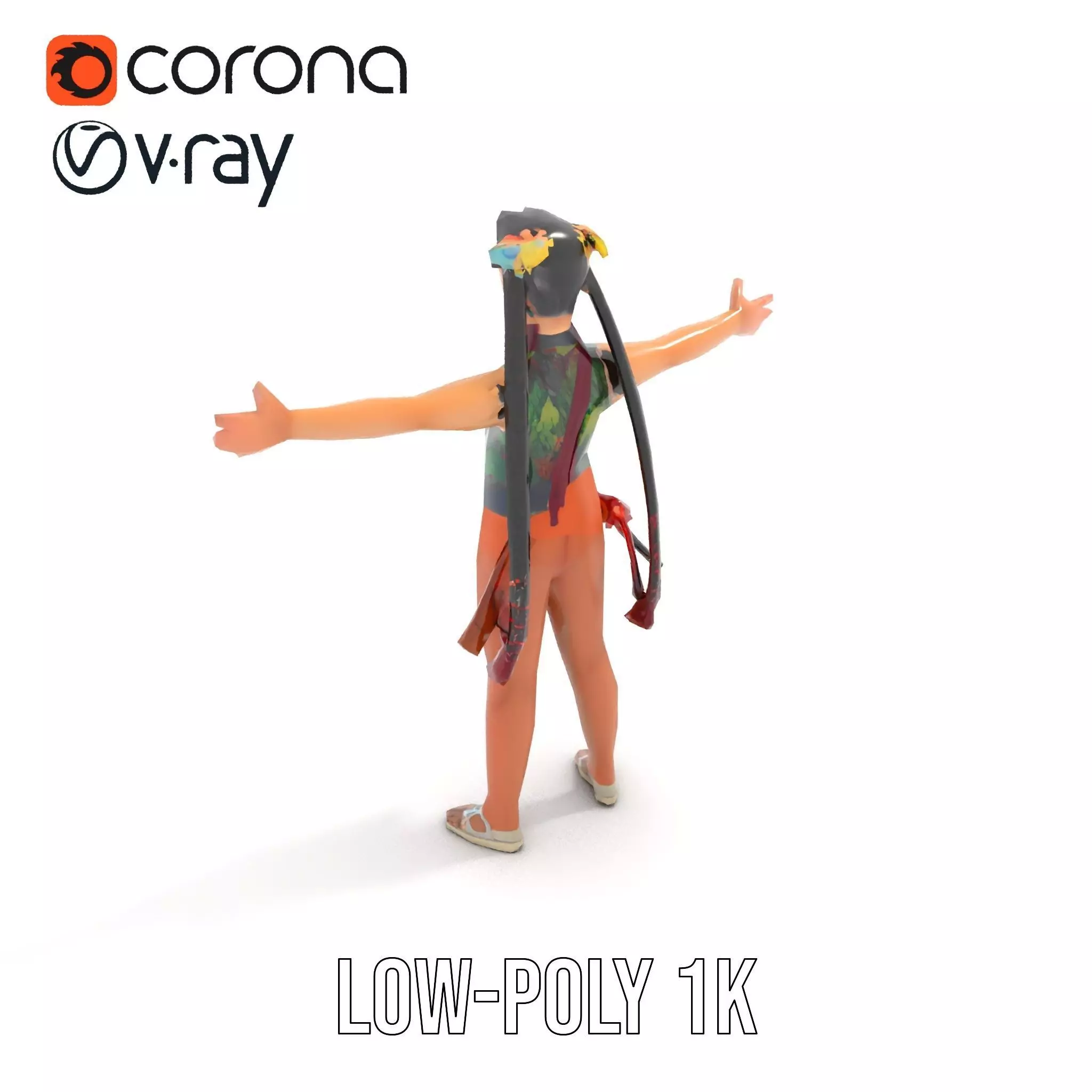 Traditional Costume Character Model Pack Low-poly 3D model_14