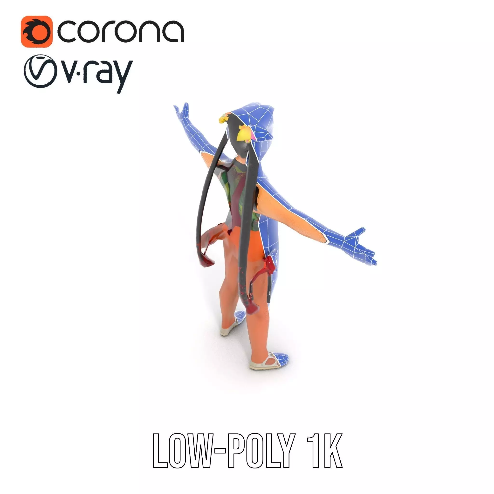 Traditional Costume Character Model Pack Low-poly 3D model_17