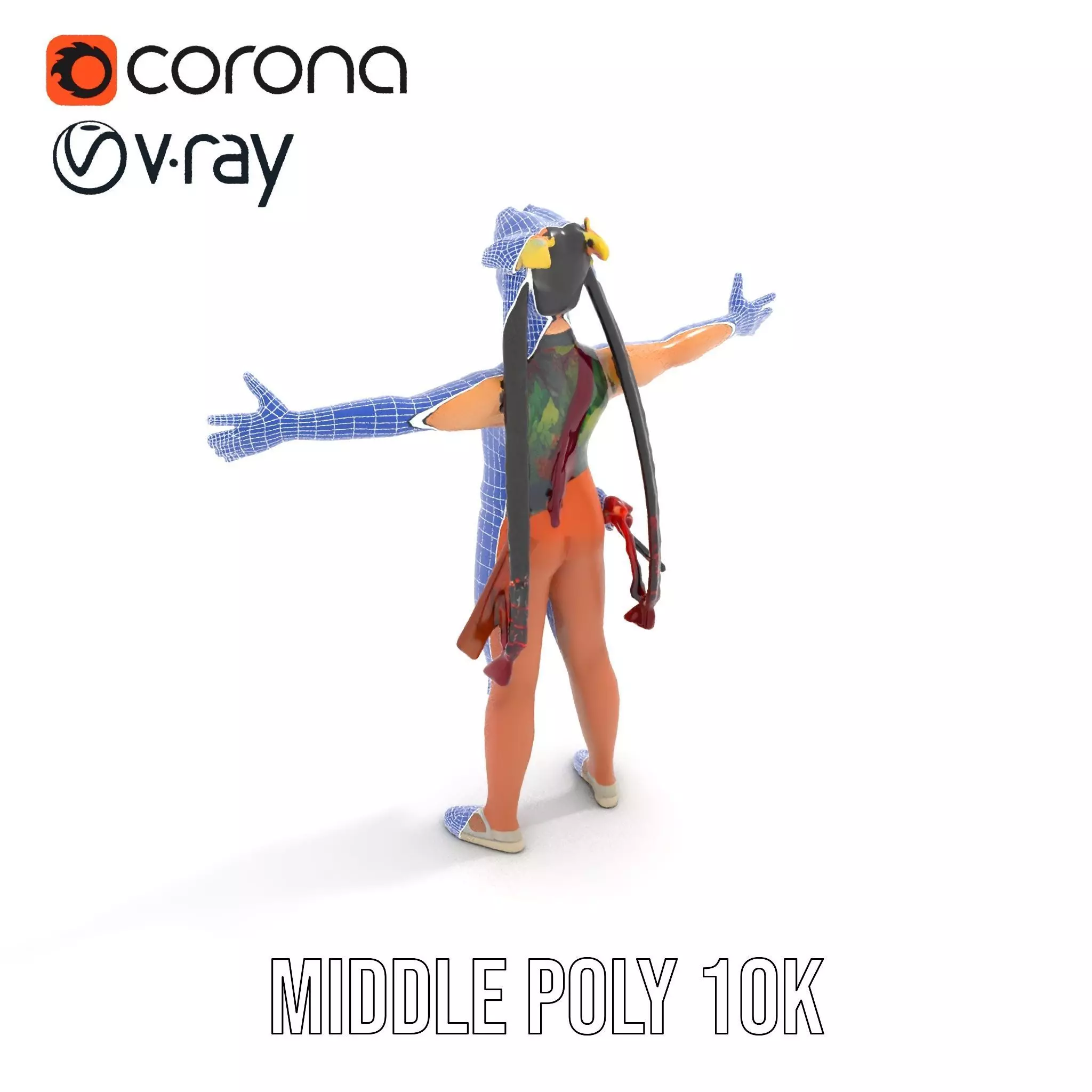 Traditional Costume Character Model Pack Low-poly 3D model_21