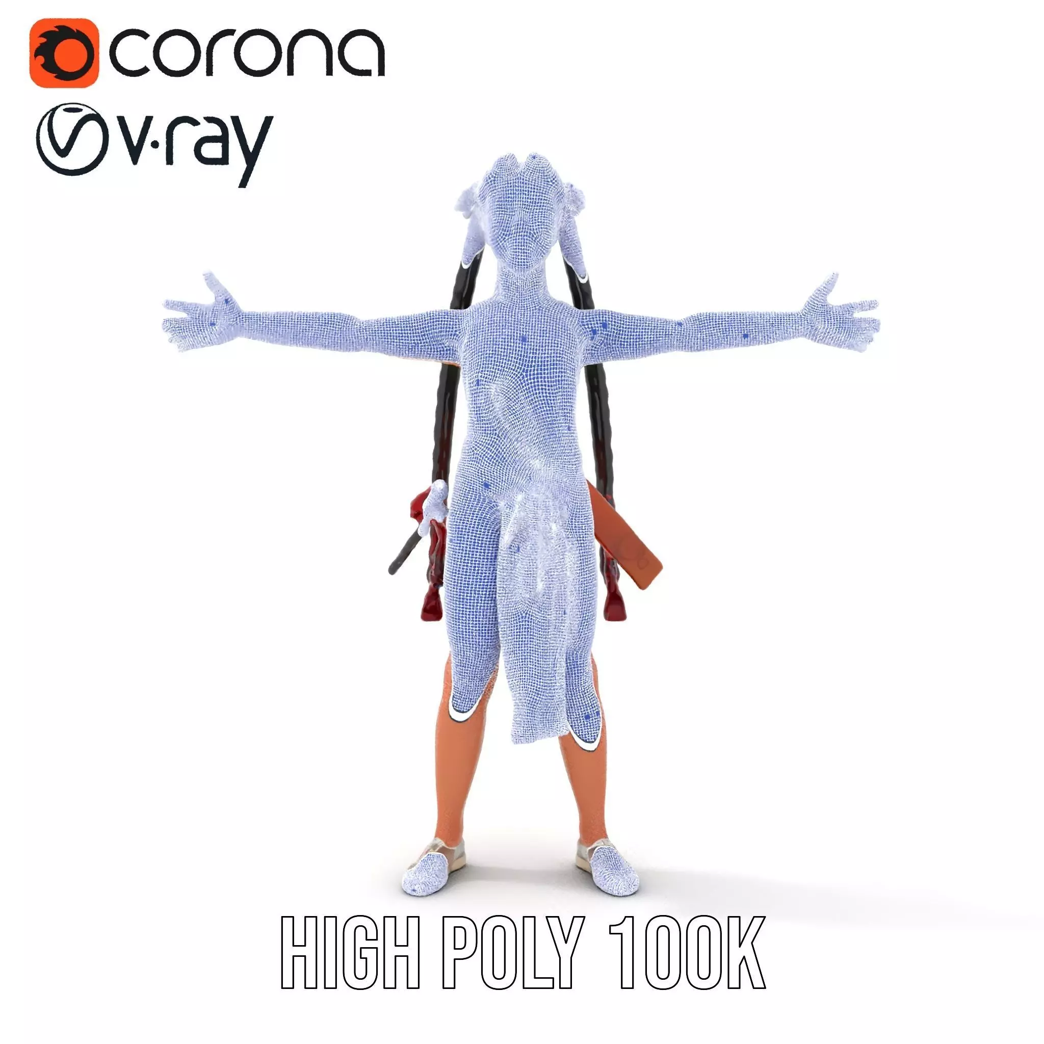 Traditional Costume Character Model Pack Low-poly 3D model_34