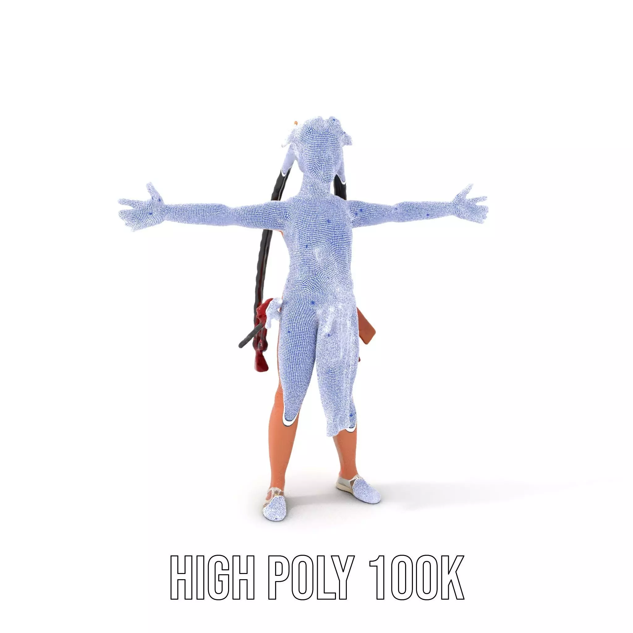 Traditional Costume Character Model Pack Low-poly 3D model_4