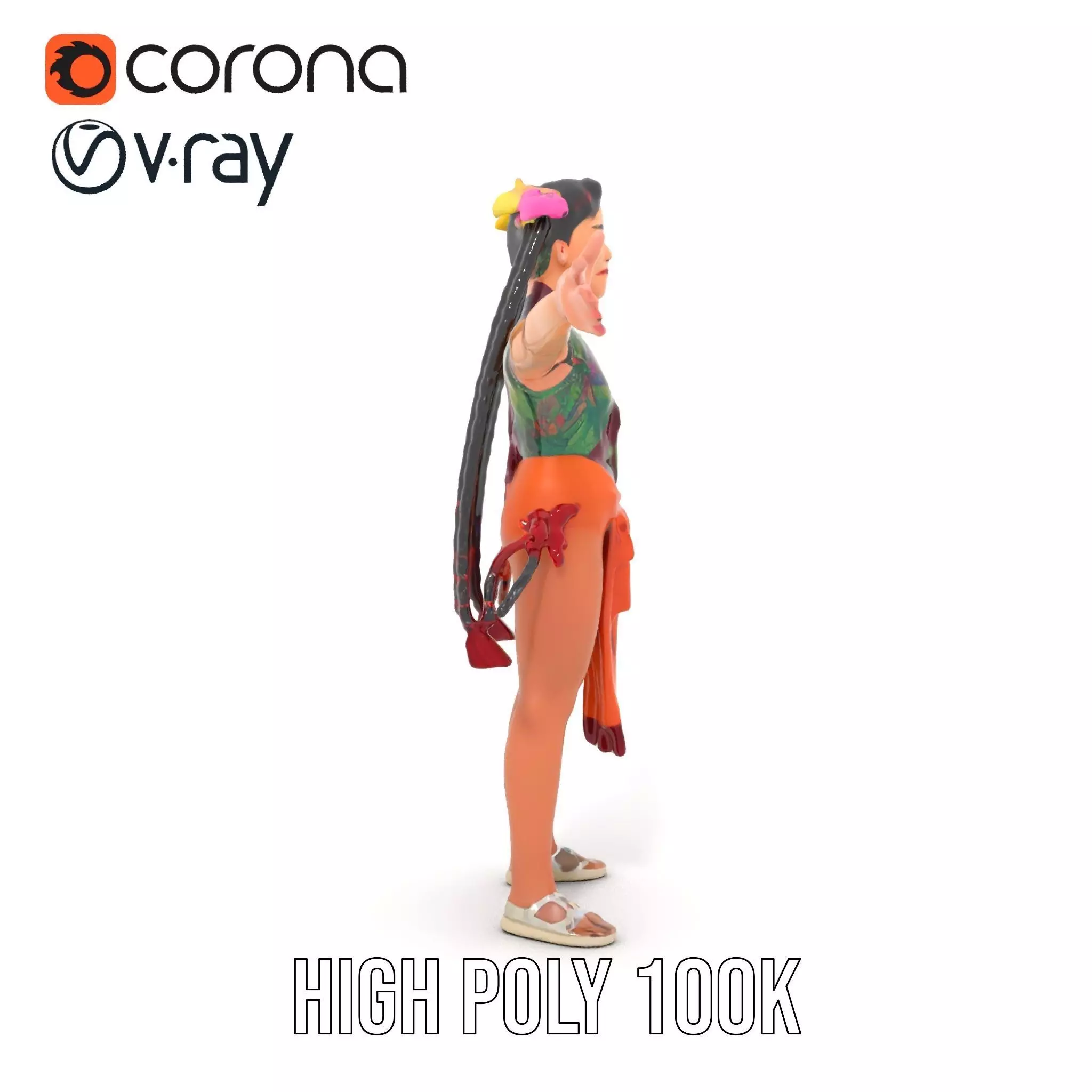 Traditional Costume Character Model Pack Low-poly 3D model_12