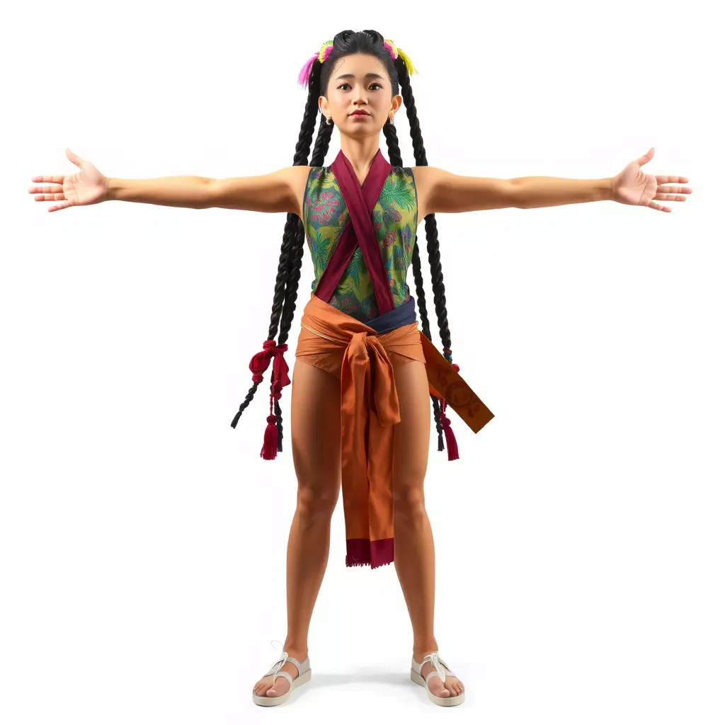 Traditional Costume Character Model Pack Low-poly 3D model_2