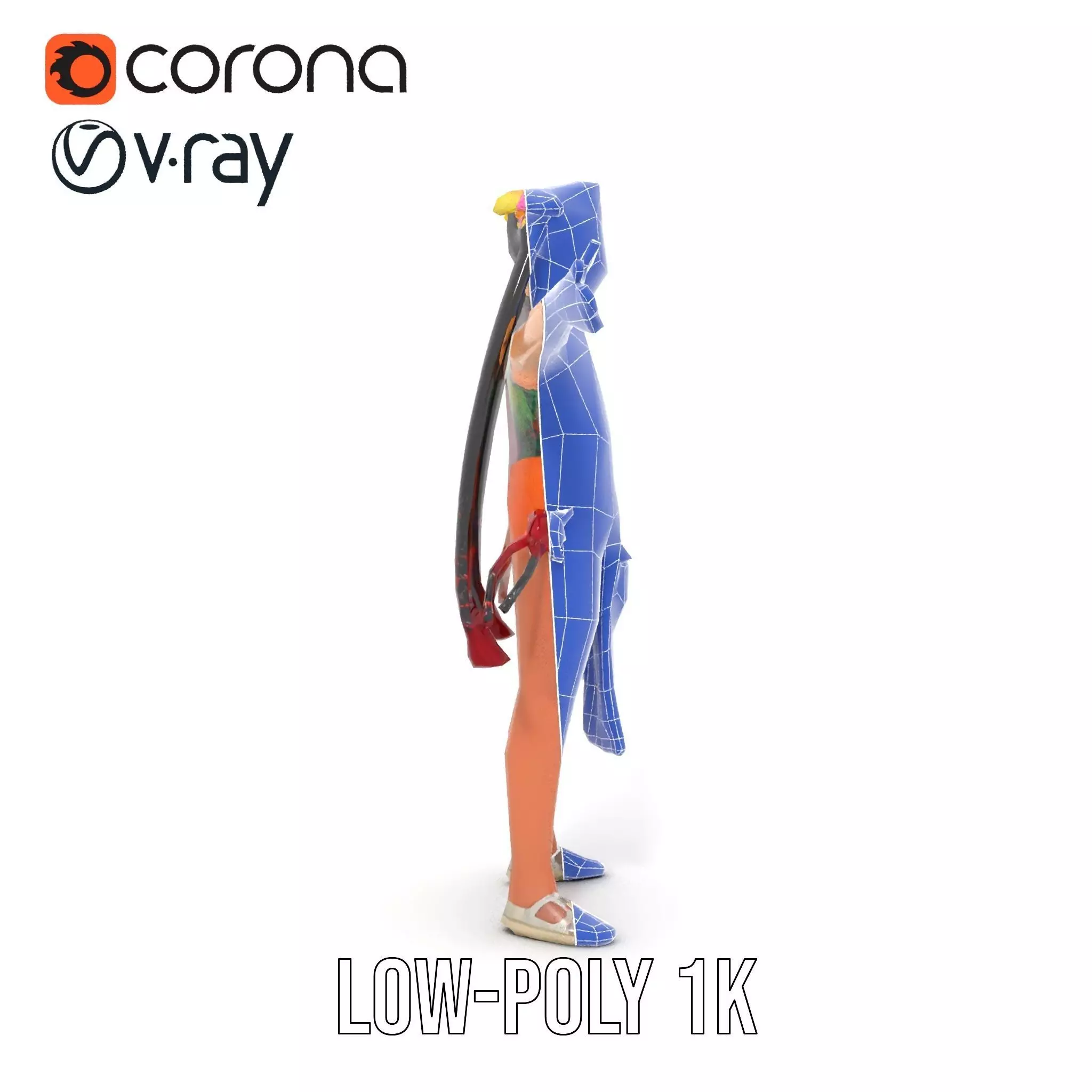 Traditional Costume Character Model Pack Low-poly 3D model_27