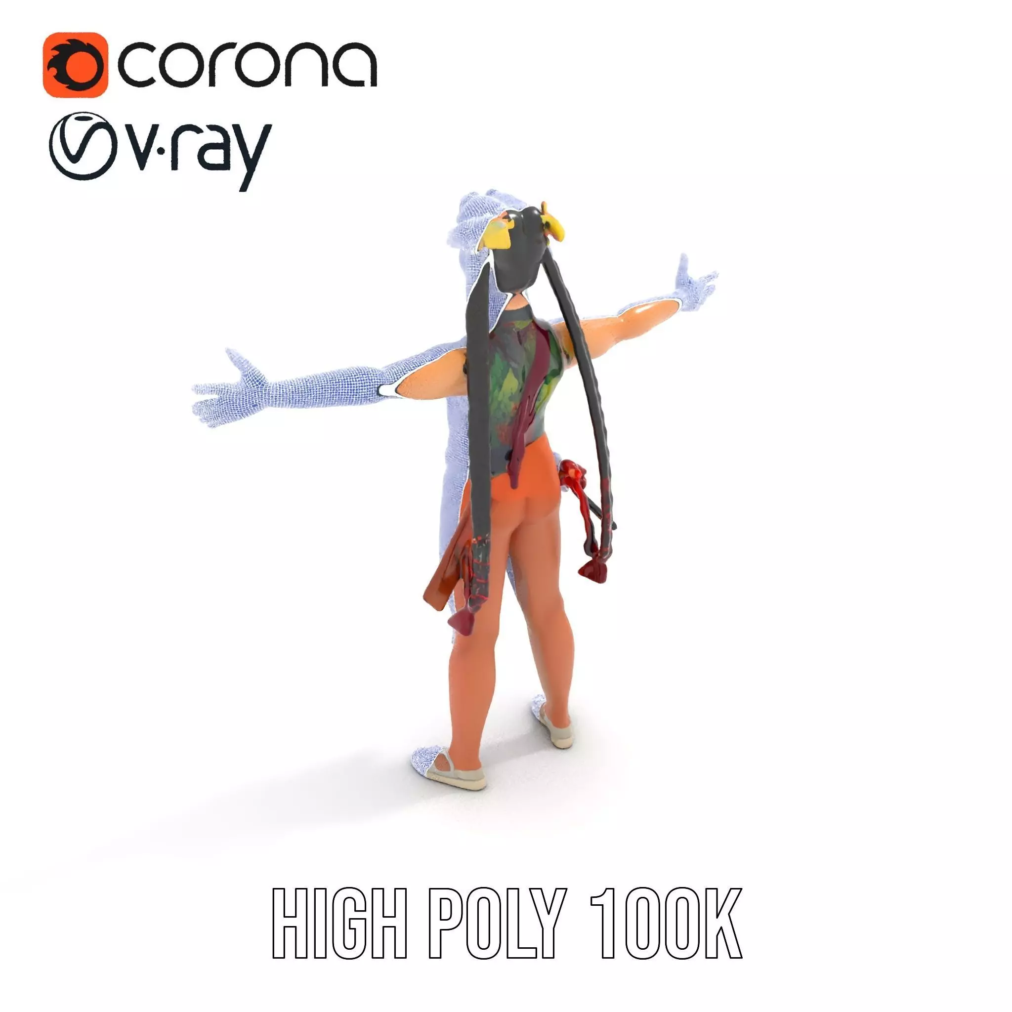 Traditional Costume Character Model Pack Low-poly 3D model_28