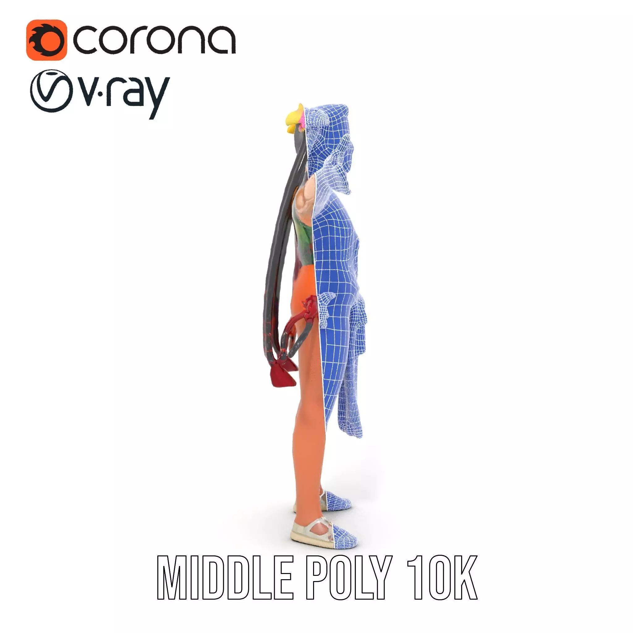 Traditional Costume Character Model Pack Low-poly 3D model_29