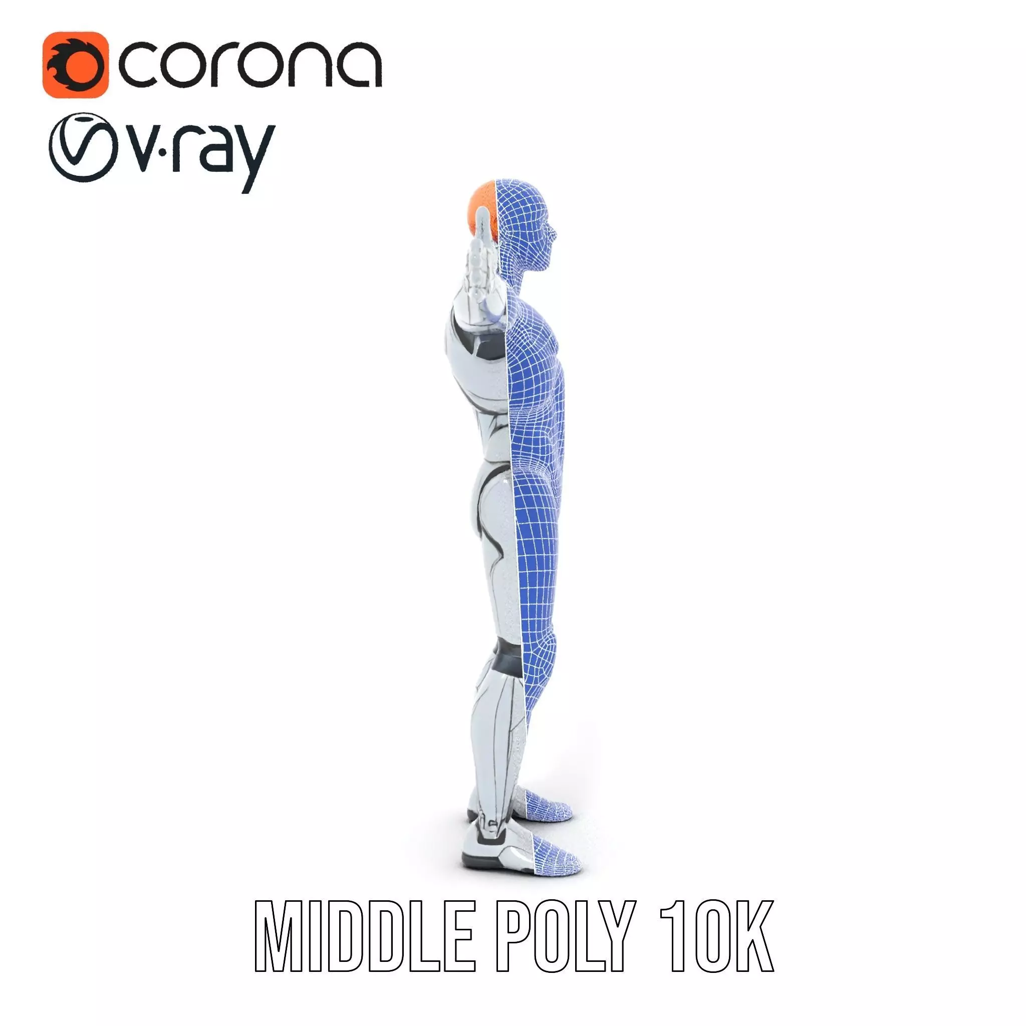 Futuristic Humanoid Robot Model Pack Low-poly 3D model_27