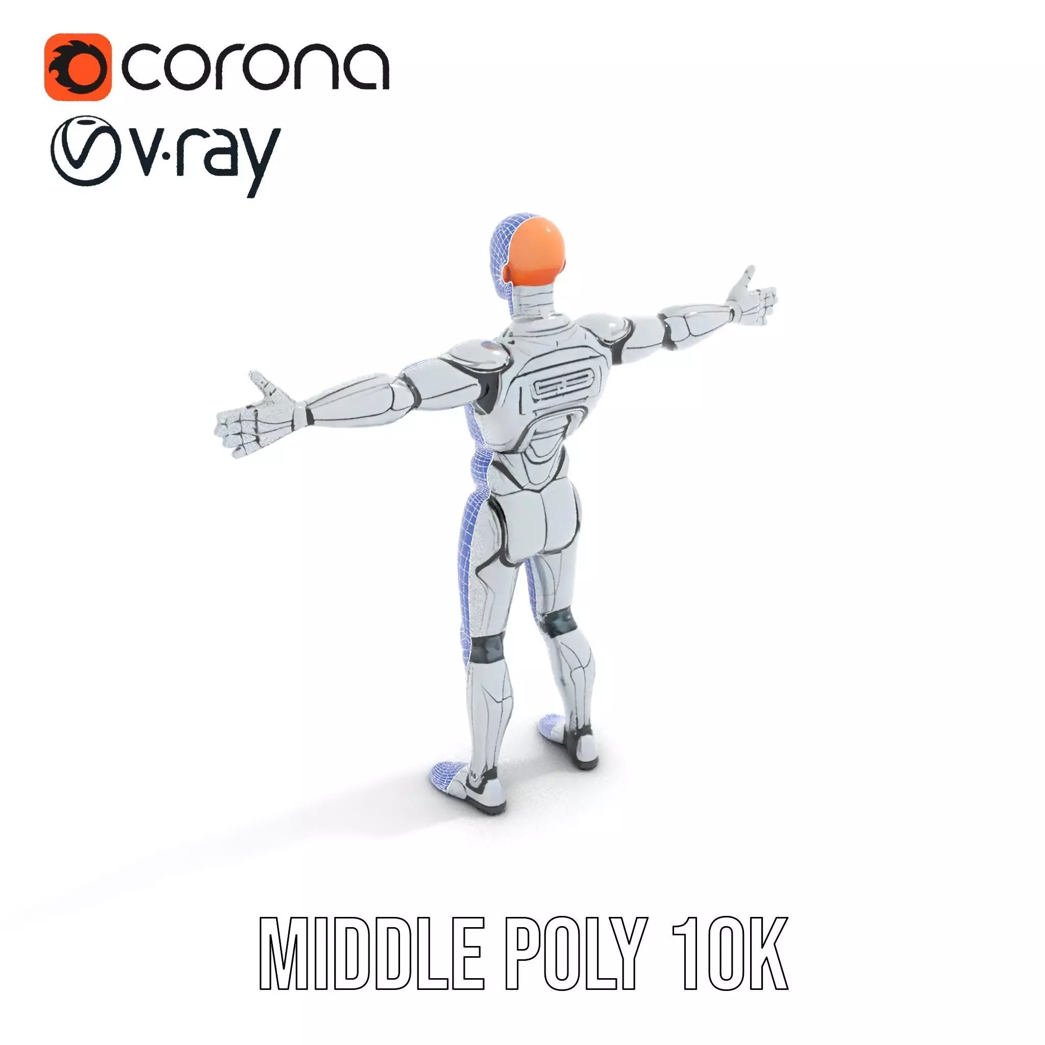 Futuristic Humanoid Robot Model Pack Low-poly 3D model_30