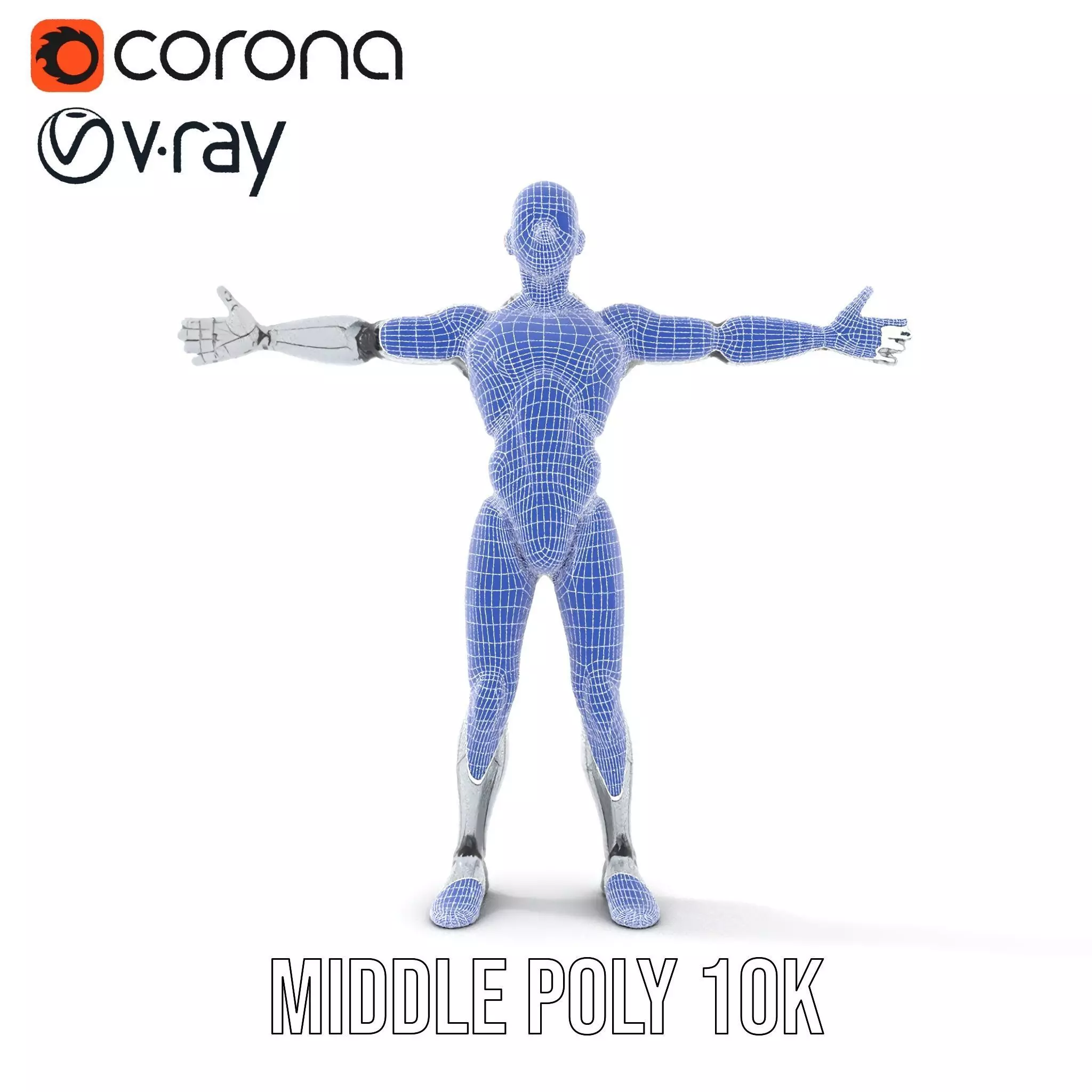 Futuristic Humanoid Robot Model Pack Low-poly 3D model_21