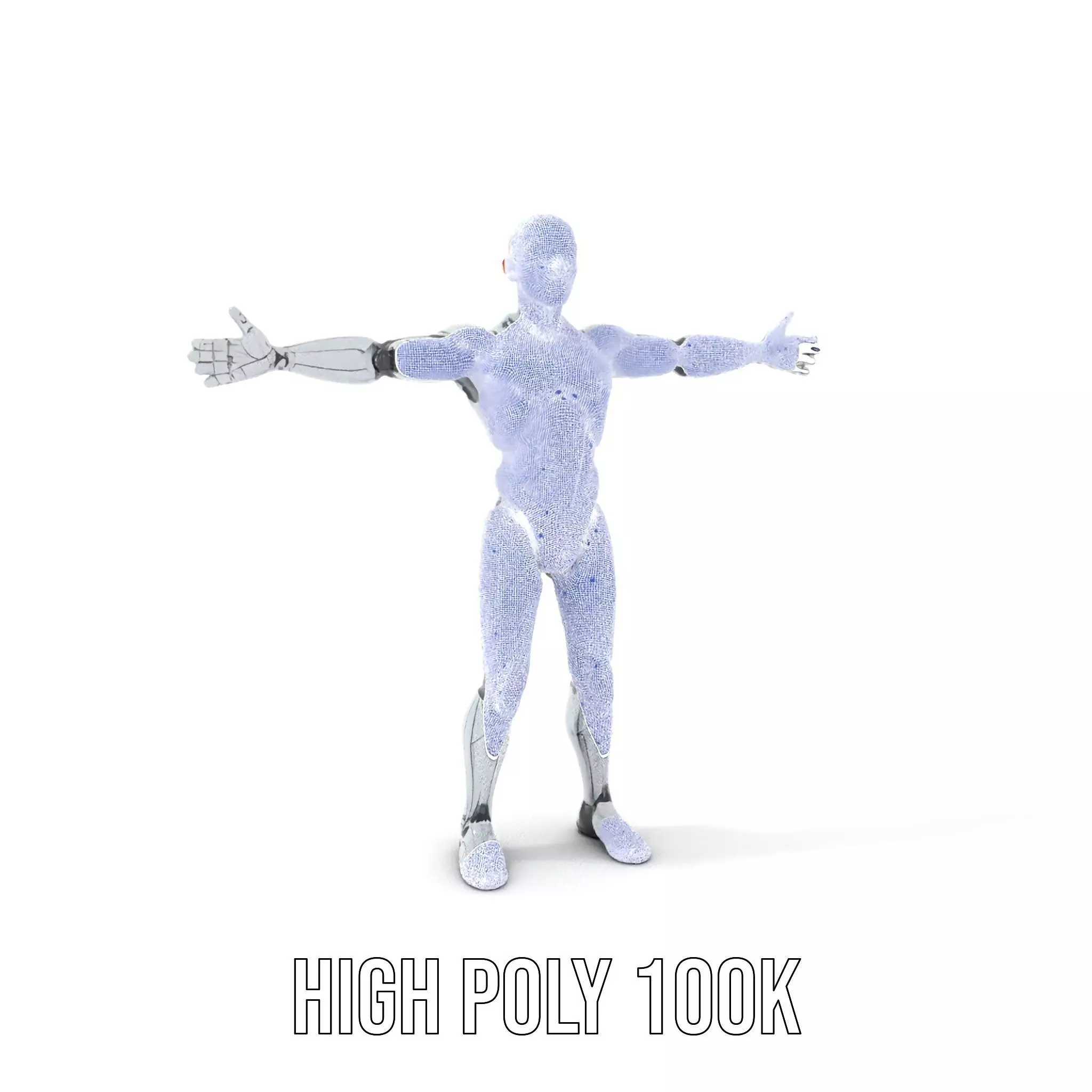 Futuristic Humanoid Robot Model Pack Low-poly 3D model_5