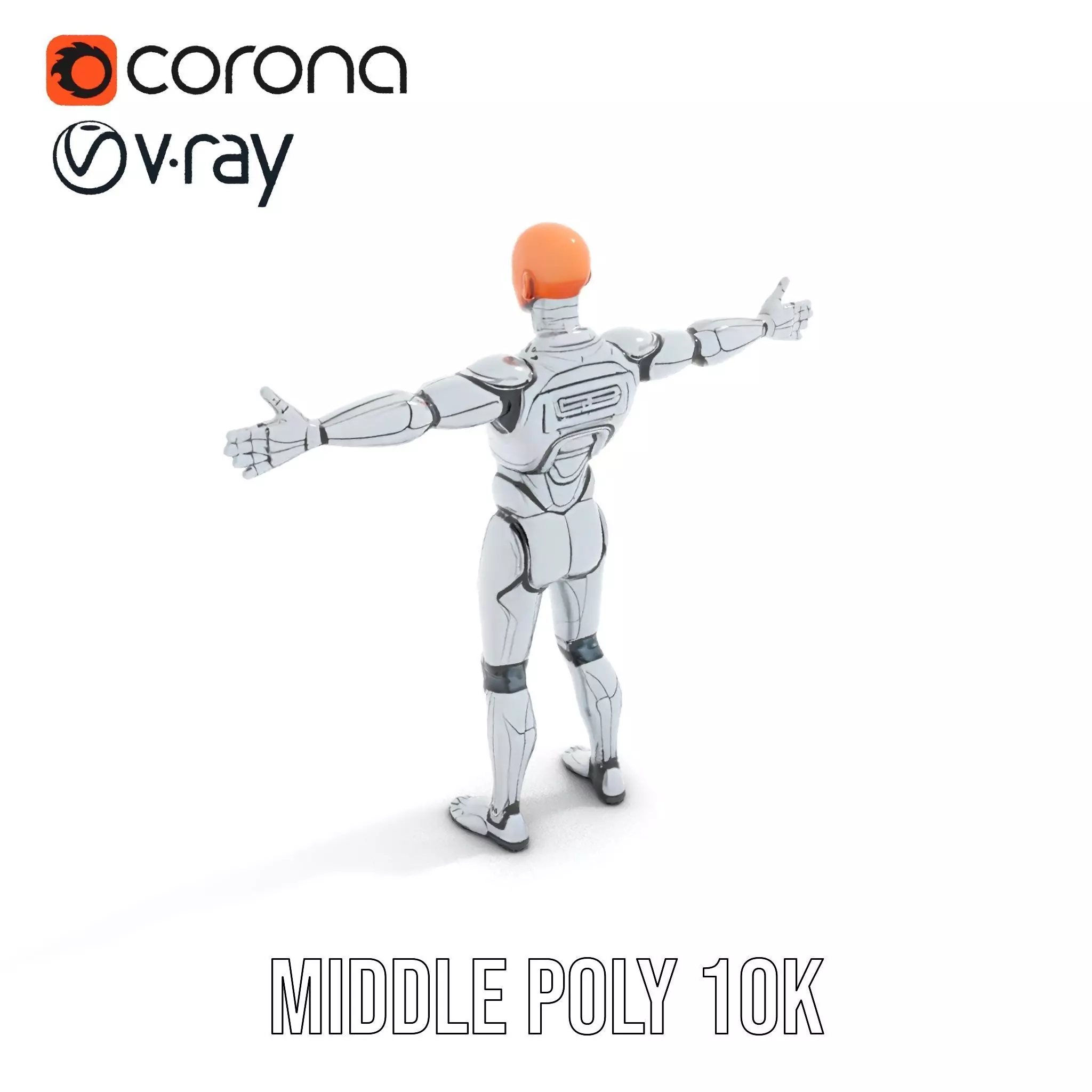 Futuristic Humanoid Robot Model Pack Low-poly 3D model_7