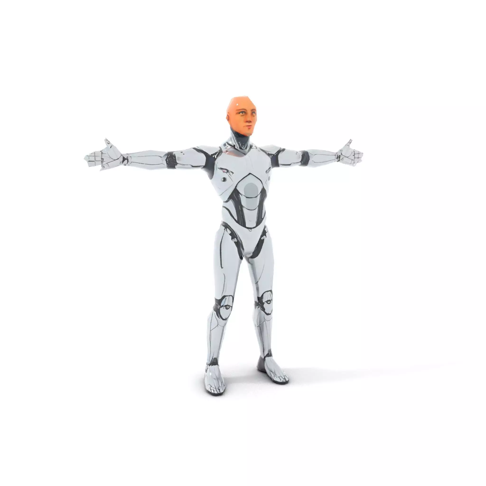 Futuristic Humanoid Robot Model Pack Low-poly 3D model_8