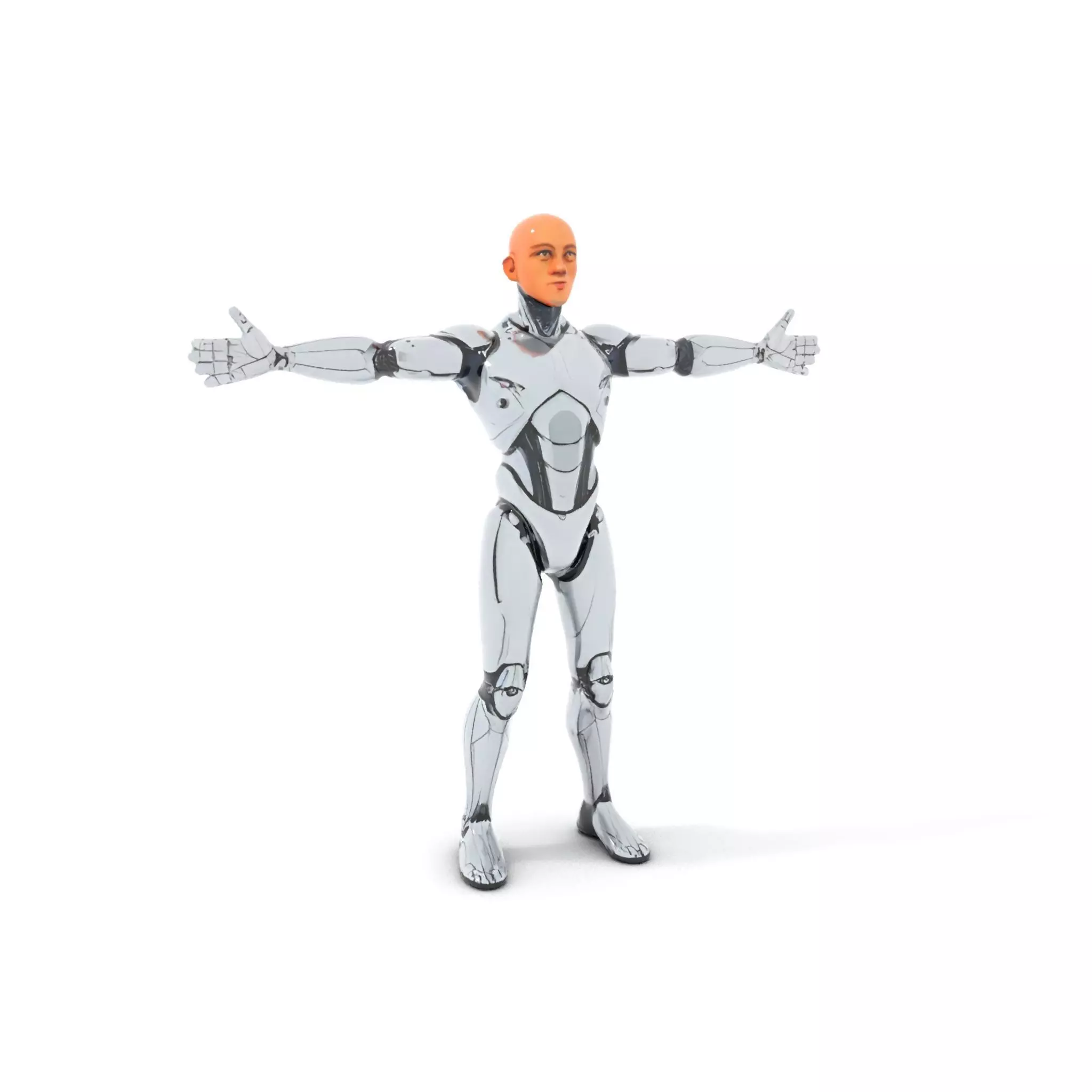 Futuristic Humanoid Robot Model Pack Low-poly 3D model_6