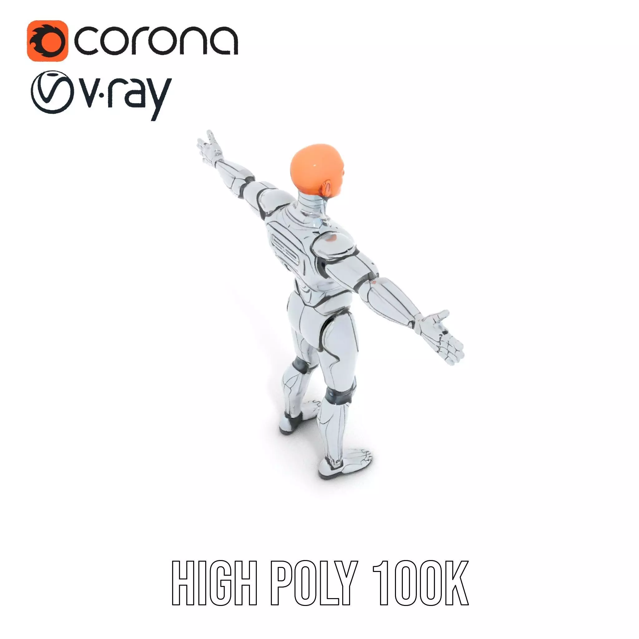 Futuristic Humanoid Robot Model Pack Low-poly 3D model_29