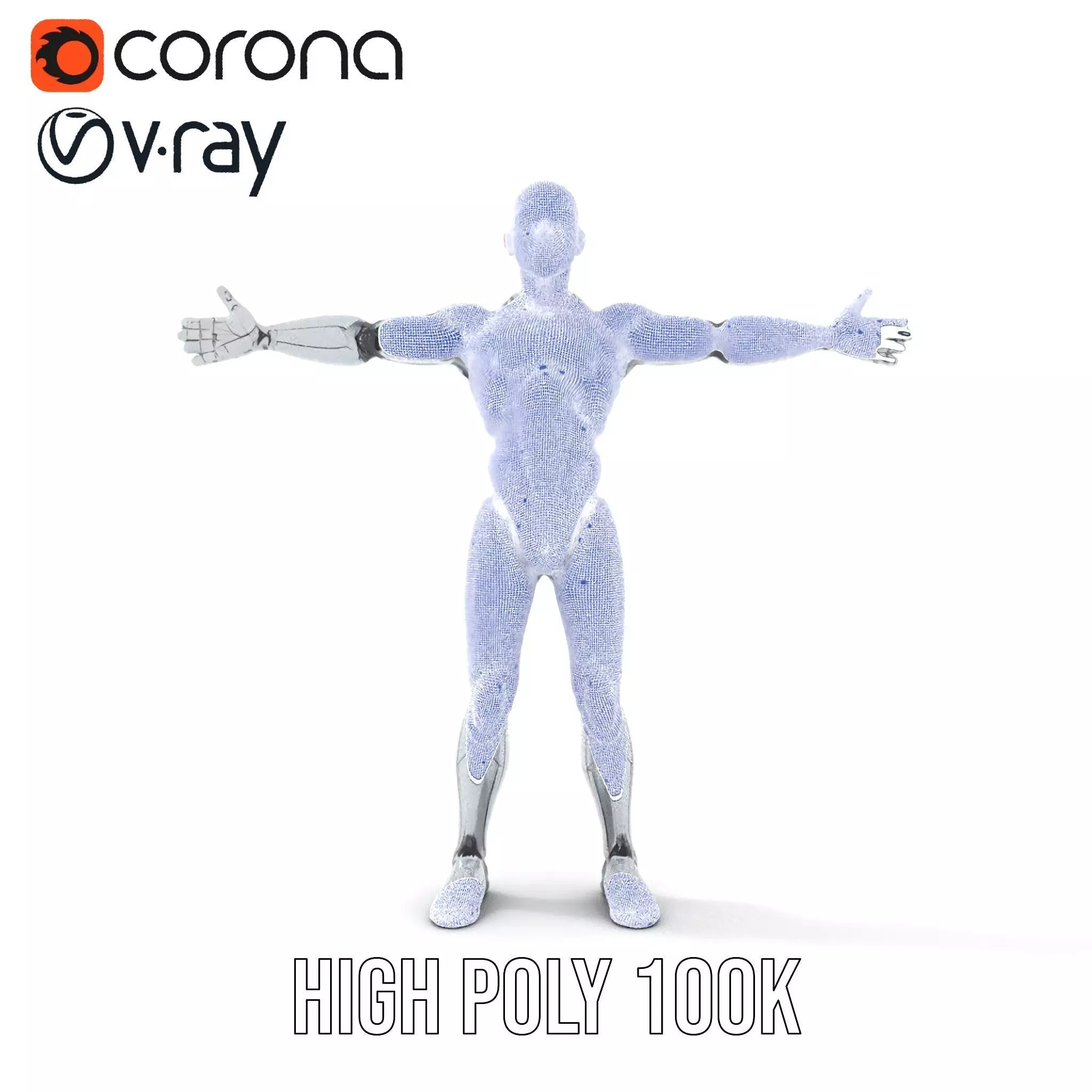 Futuristic Humanoid Robot Model Pack Low-poly 3D model_34