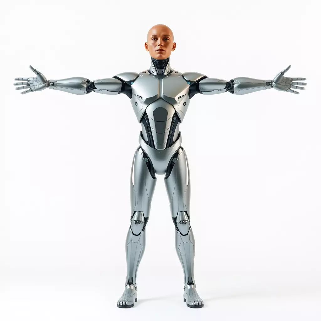 Futuristic Humanoid Robot Model Pack Low-poly 3D model_3