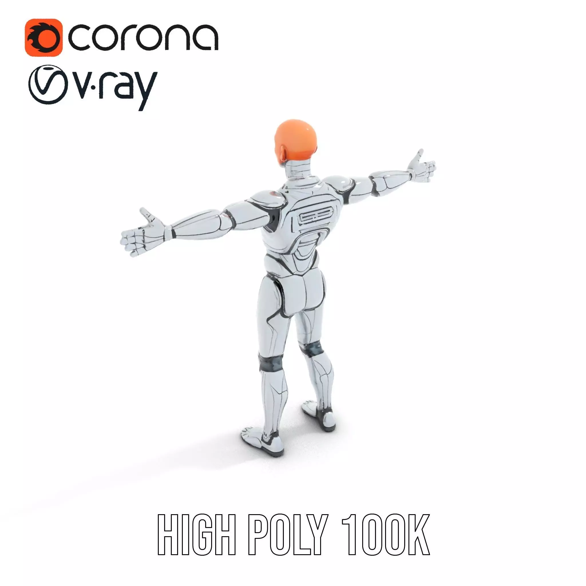 Futuristic Humanoid Robot Model Pack Low-poly 3D model_15
