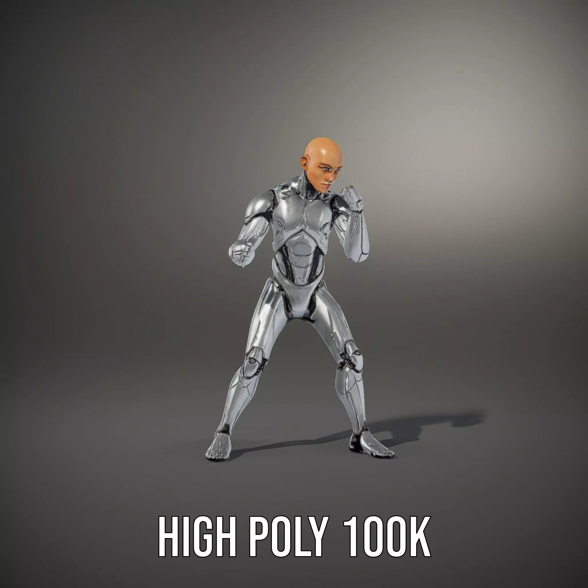Futuristic Humanoid Robot Model Pack Low-poly 3D model_23