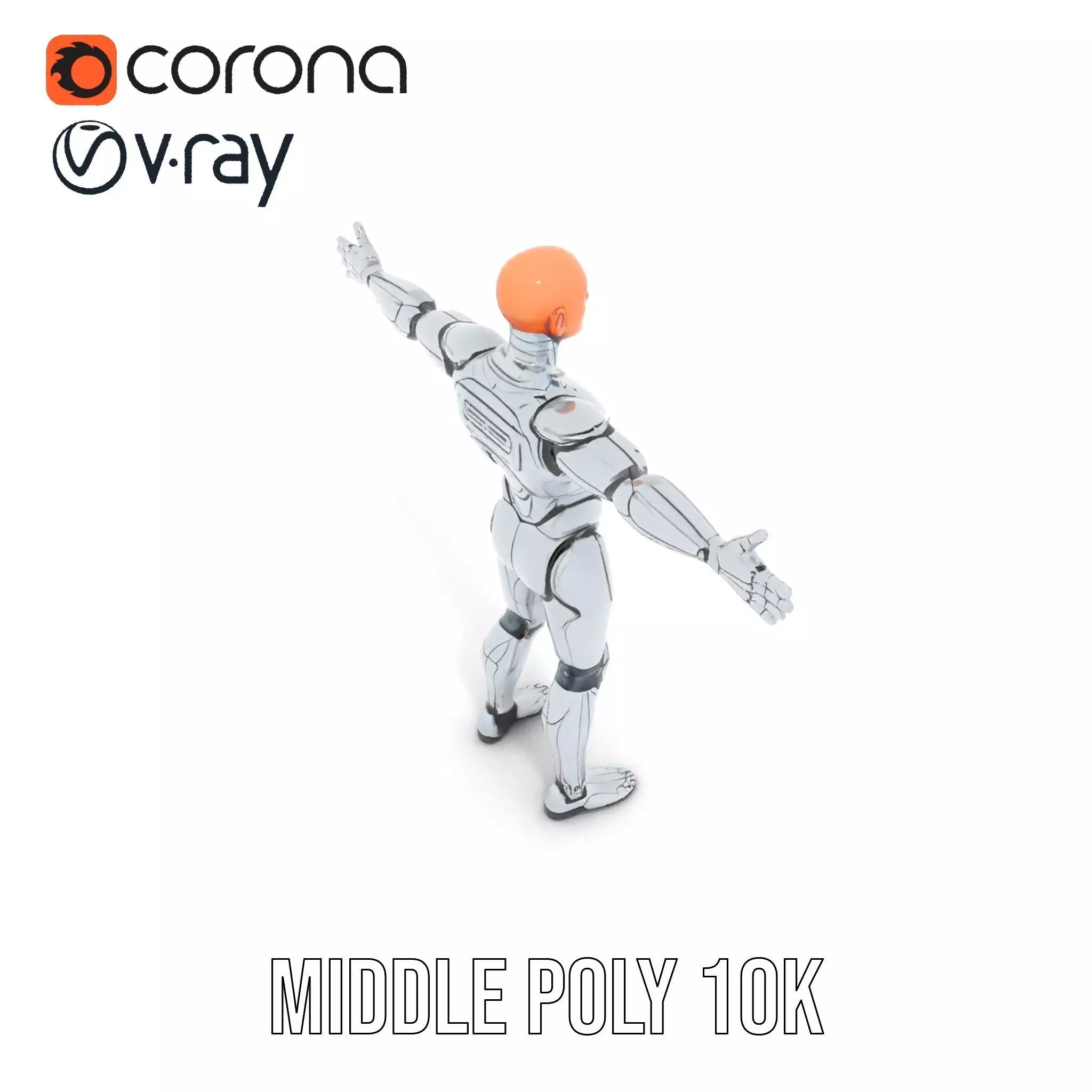 Futuristic Humanoid Robot Model Pack Low-poly 3D model_10