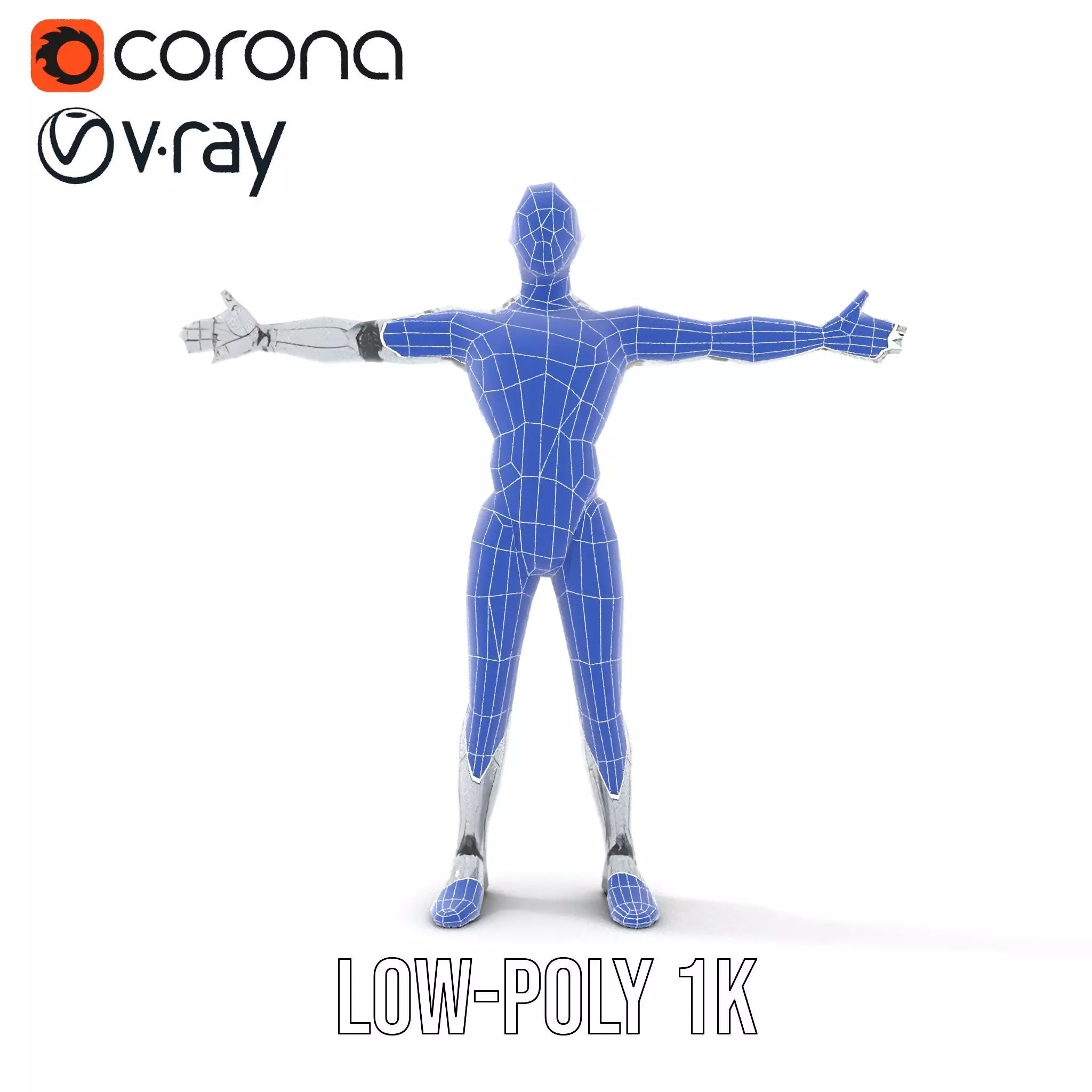 Futuristic Humanoid Robot Model Pack Low-poly 3D model_17