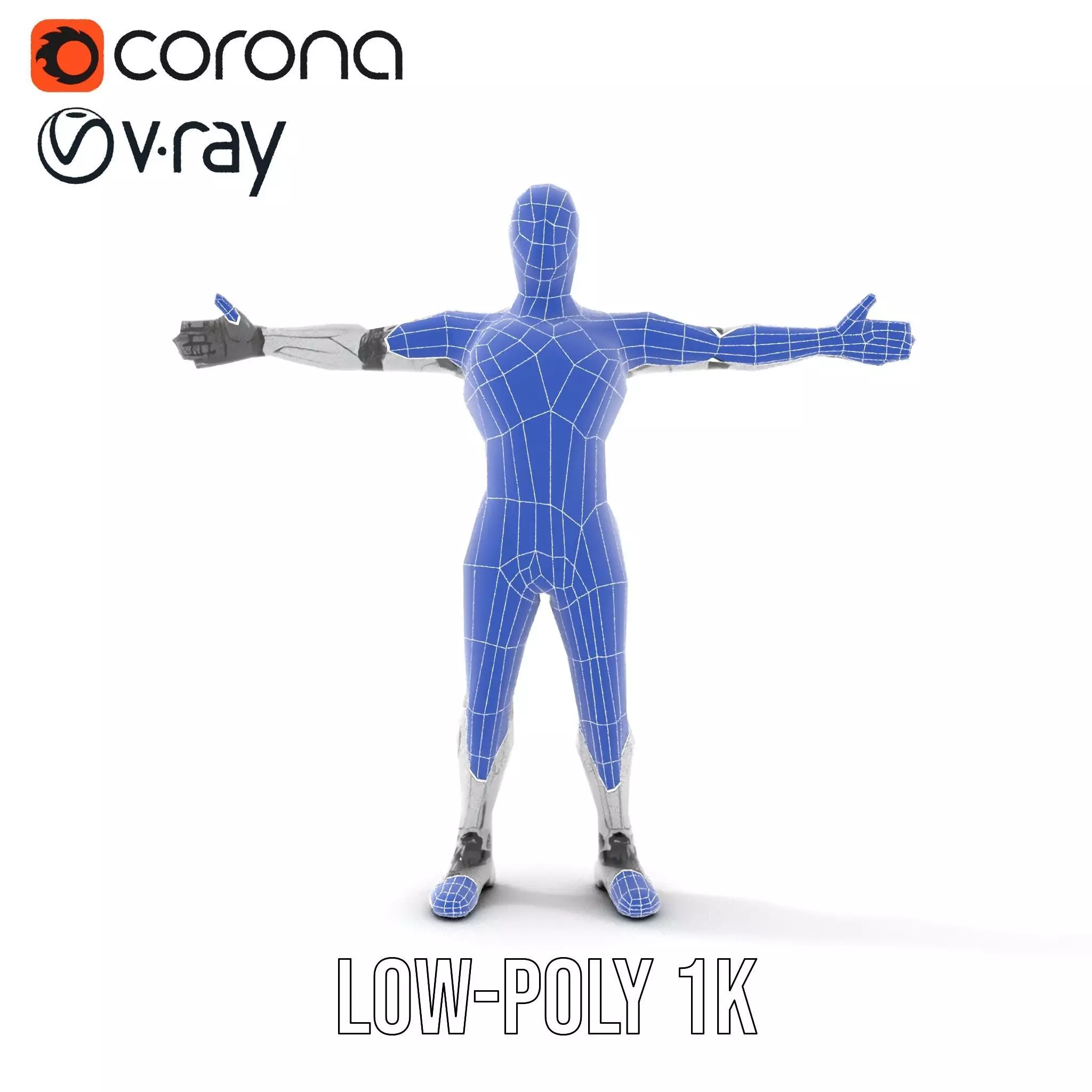 Futuristic Android Robot Model Pack with LED Details Low-poly 3D model_22