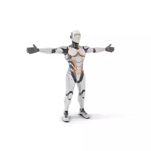 Futuristic Android Robot Model Pack with LED Details Low-poly 3D model Futuristic Android Robot Model Pack with LED Details Low-poly 3D model