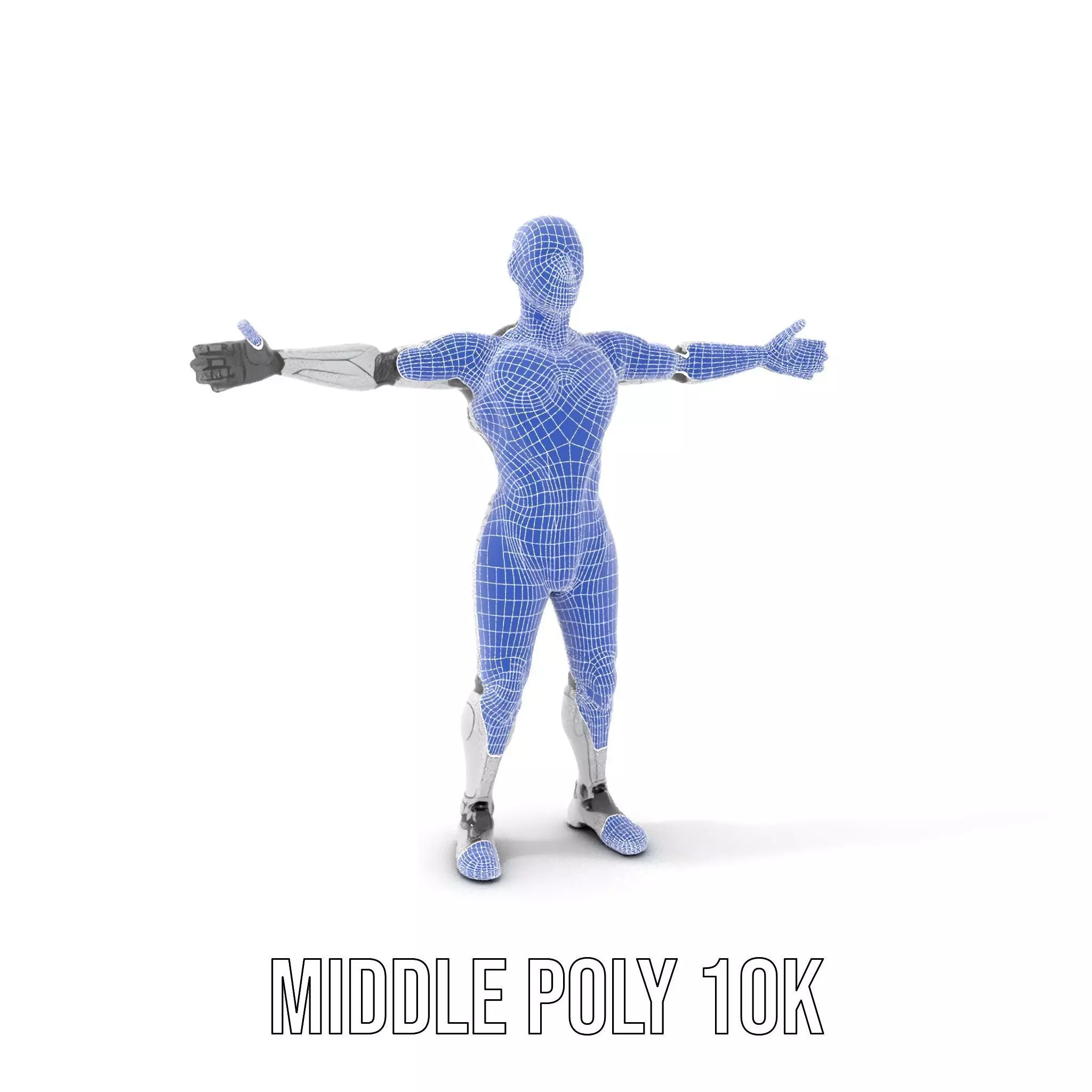 Futuristic Android Robot Model Pack with LED Details Low-poly 3D model_15